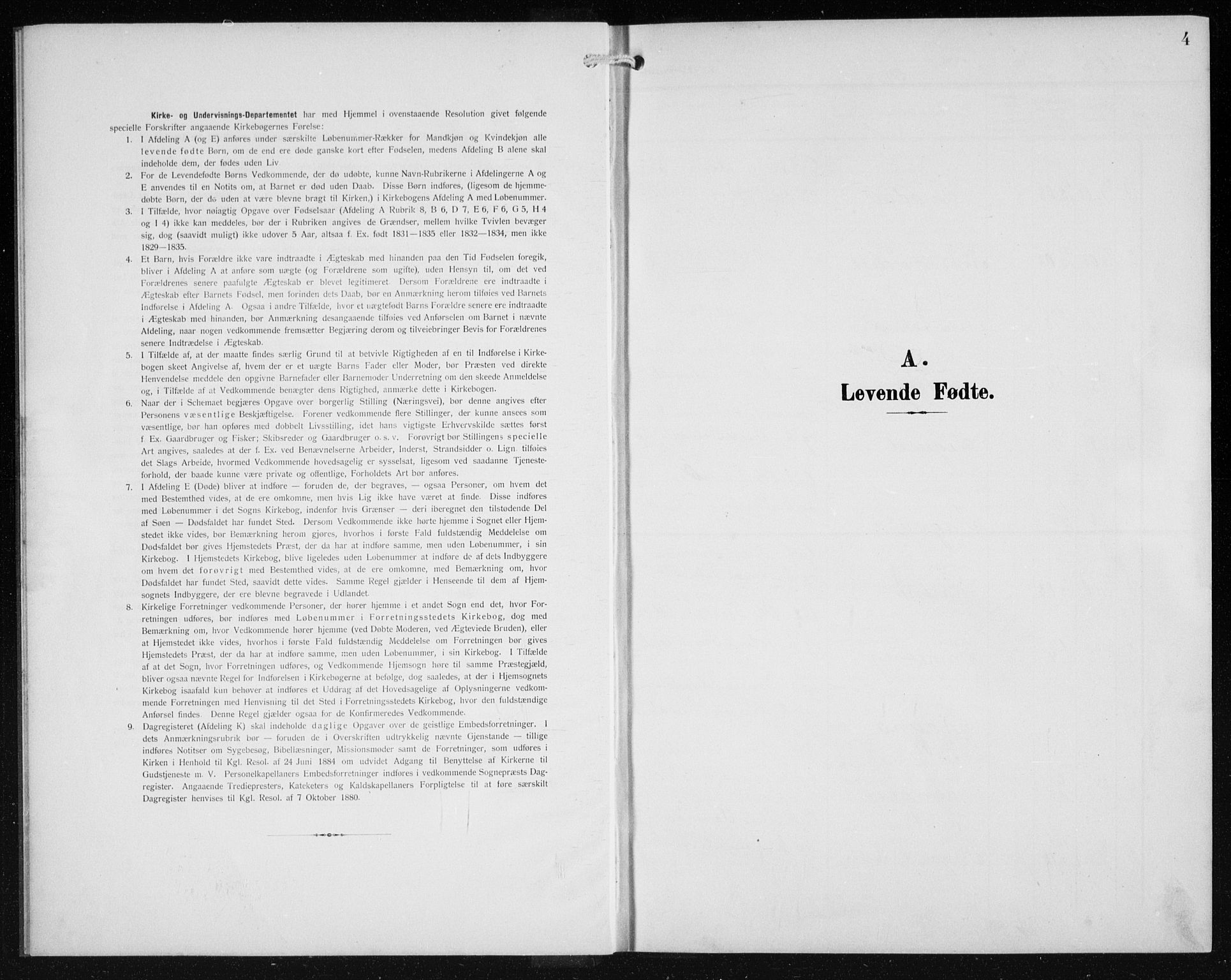 Hægebostad sokneprestkontor, SAK/1111-0024/F/Fb/Fba/L0005: Klokkerbok nr. B 5, 1907-1931, s. 4
