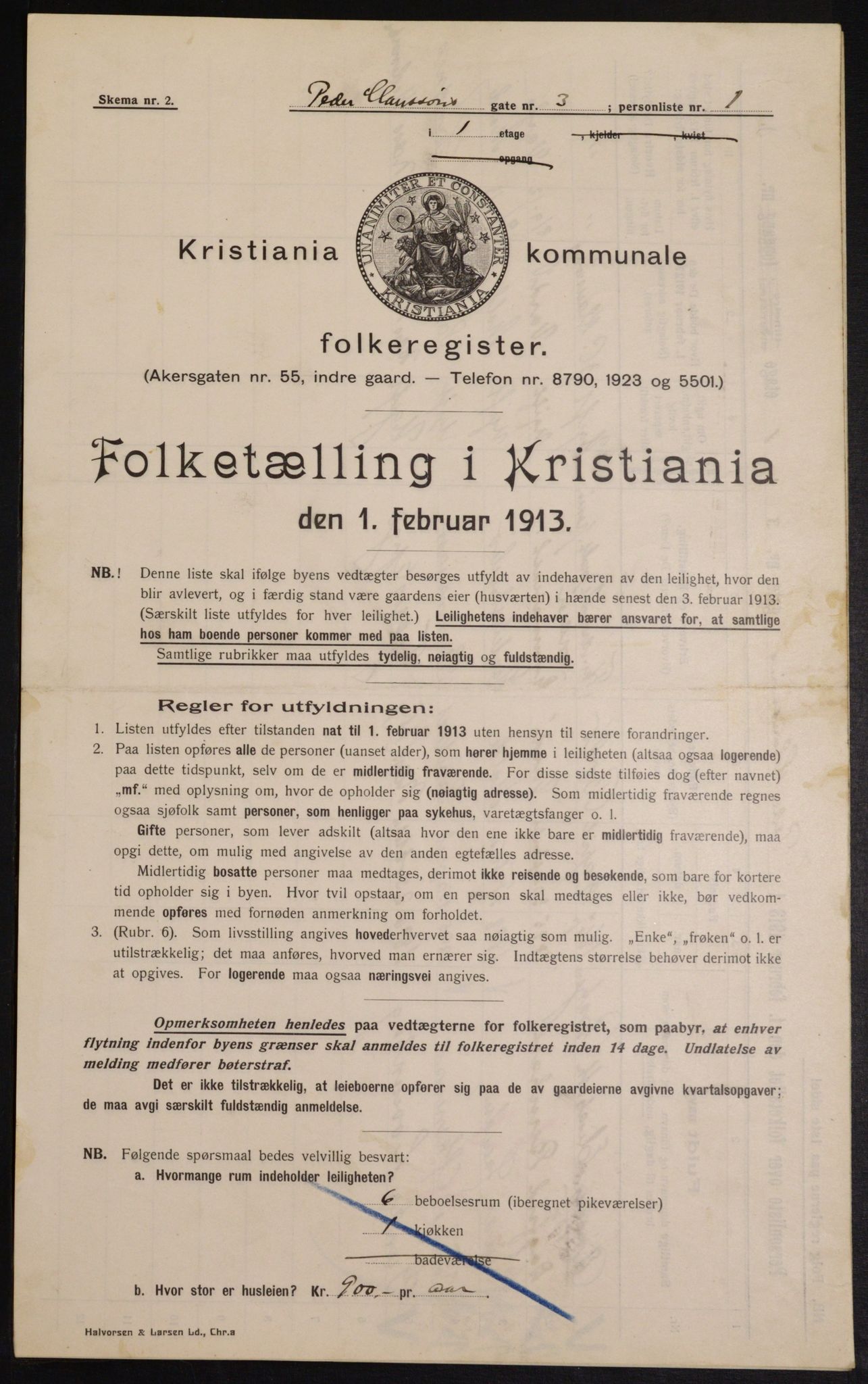 OBA, Kommunal folketelling 1.2.1913 for Kristiania, 1913, s. 78931