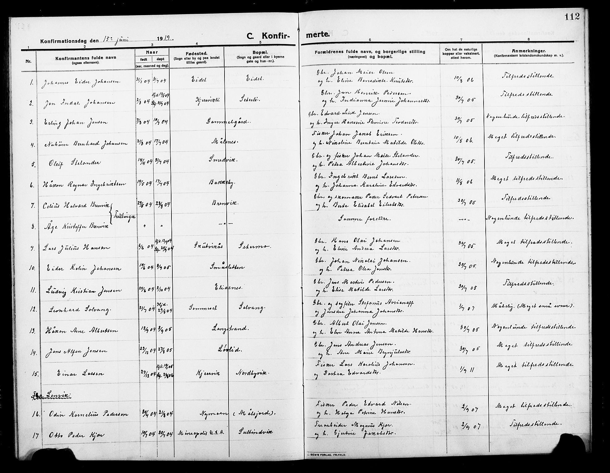 Balsfjord sokneprestembete, AV/SATØ-S-1303/G/Ga/L0004klokker: Klokkerbok nr. 4, 1910-1926, s. 112