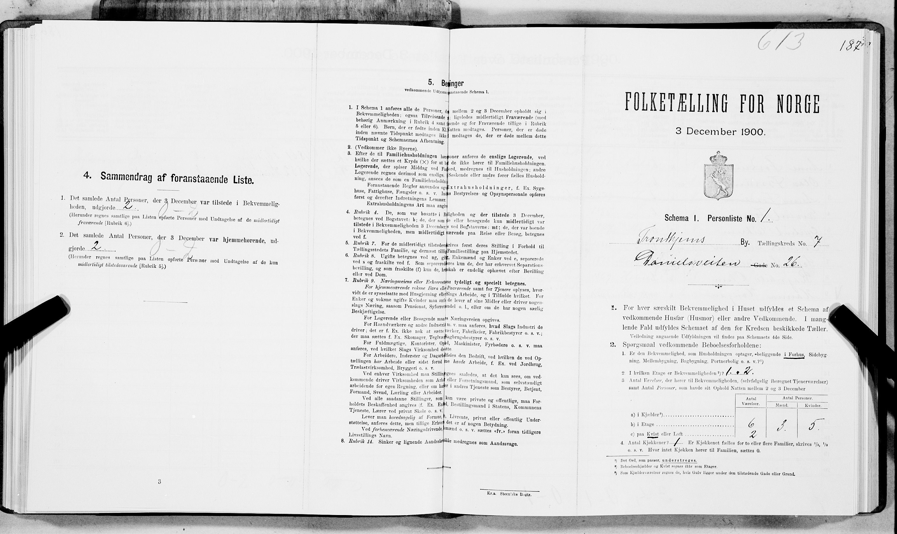 SAT, Folketelling 1900 for 1601 Trondheim kjøpstad, 1900, s. 1243