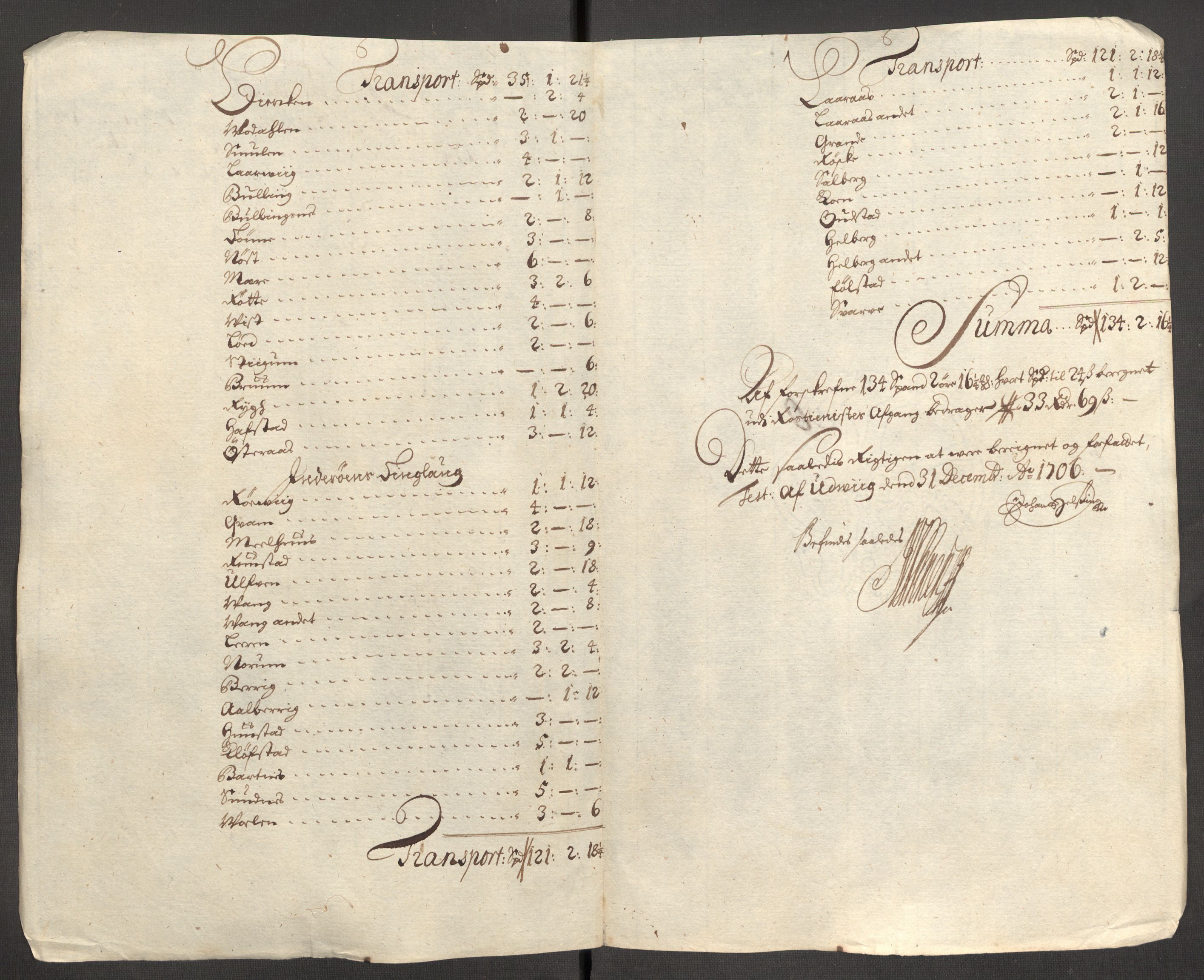 Rentekammeret inntil 1814, Reviderte regnskaper, Fogderegnskap, AV/RA-EA-4092/R63/L4315: Fogderegnskap Inderøy, 1706-1707, s. 239