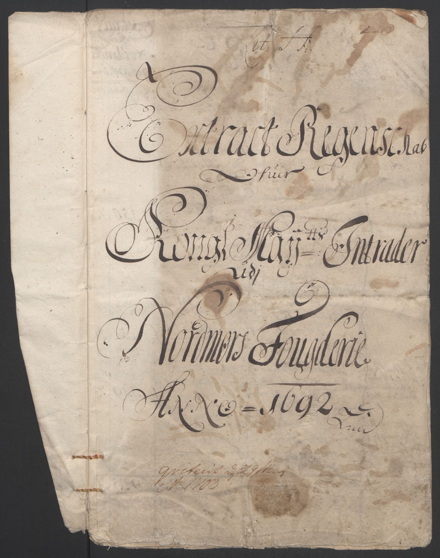 Rentekammeret inntil 1814, Reviderte regnskaper, Fogderegnskap, AV/RA-EA-4092/R56/L3735: Fogderegnskap Nordmøre, 1692-1693, s. 3