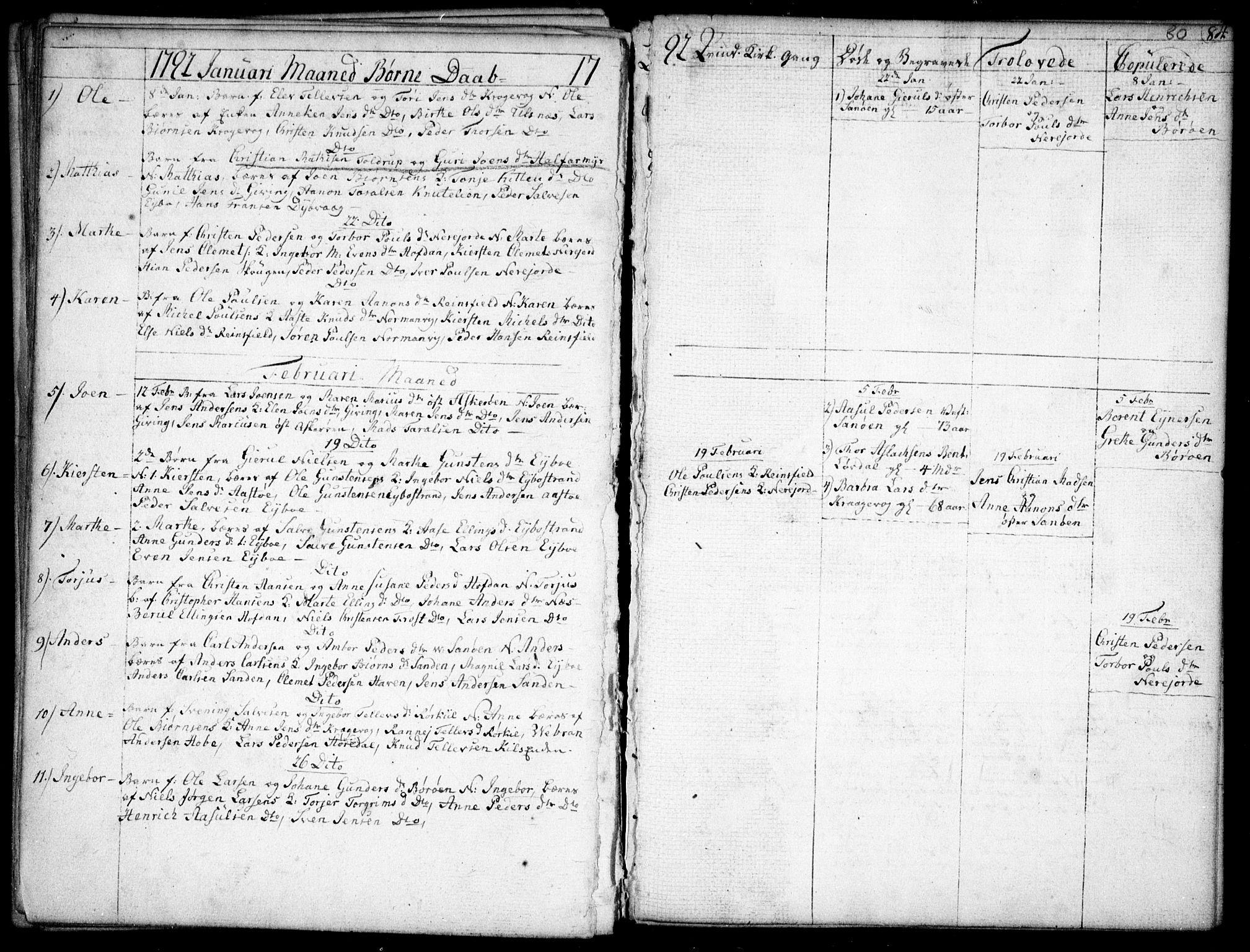 Dypvåg sokneprestkontor, SAK/1111-0007/F/Fb/Fba/L0007: Klokkerbok nr. B 7, 1762-1810, s. 80