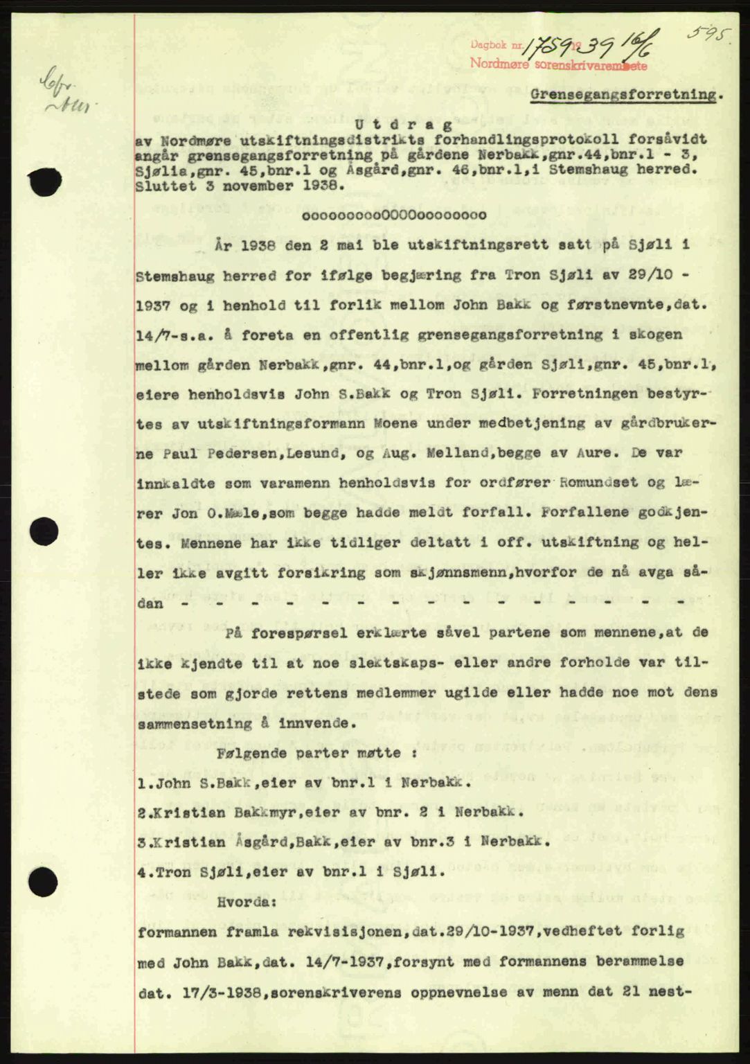 Nordmøre sorenskriveri, SAT/A-4132/1/2/2Ca: Pantebok nr. A86, 1939-1939, Dagboknr: 1759/1939