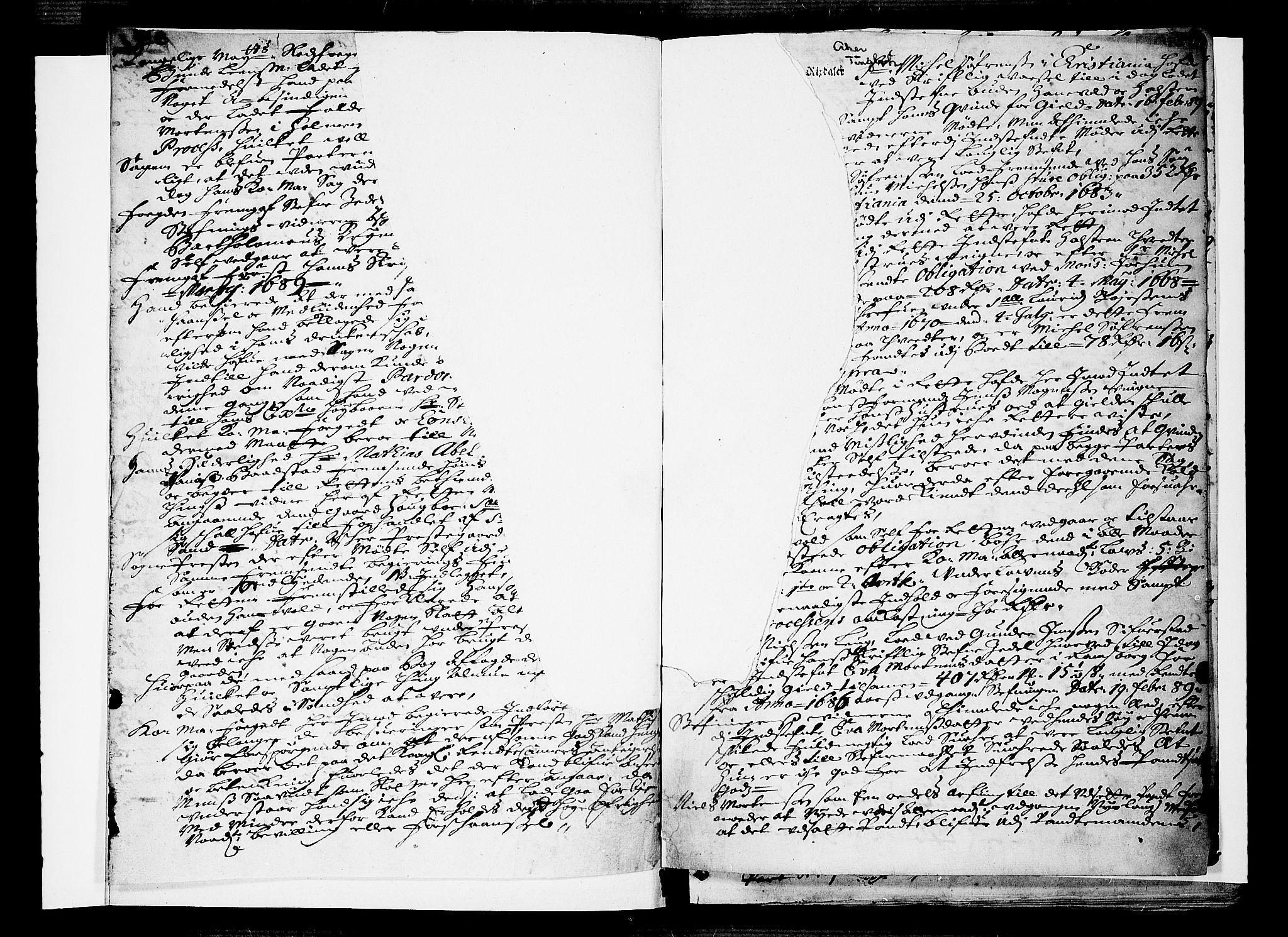Aker sorenskriveri, SAO/A-10895/F/Fb/L0022: Tingbok, 1689, s. 1b-2a