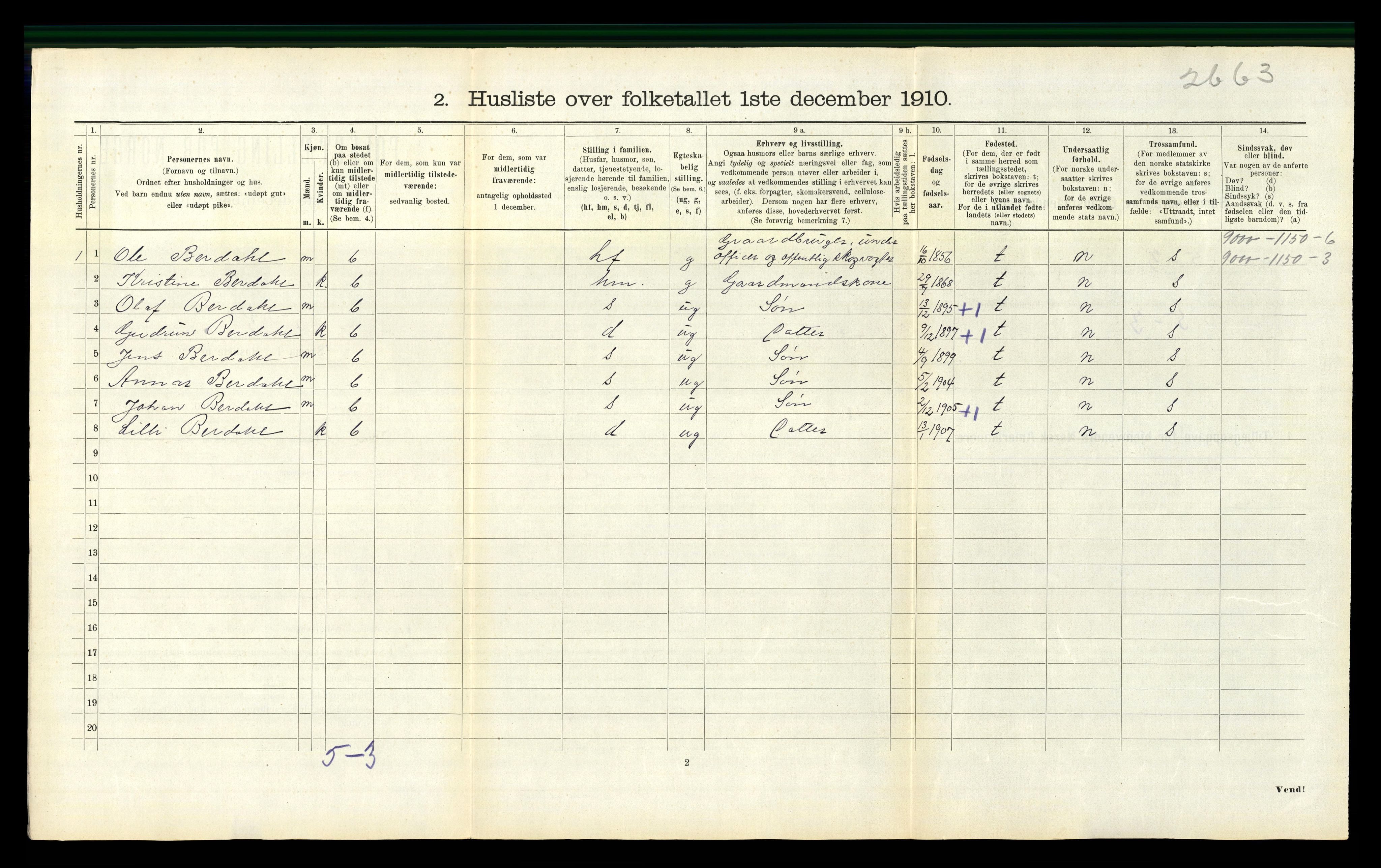 RA, Folketelling 1910 for 1630 Aa herred, 1910, s. 545