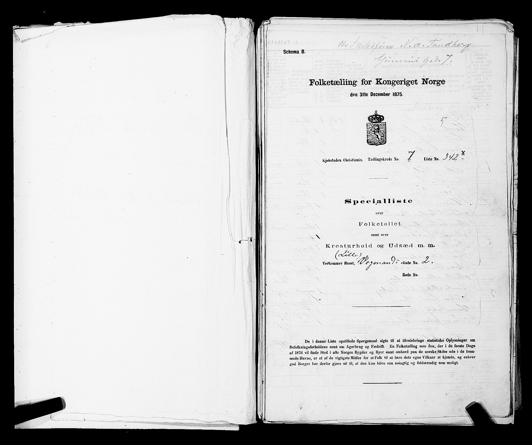 RA, Folketelling 1875 for 0301 Kristiania kjøpstad, 1875, s. 1020