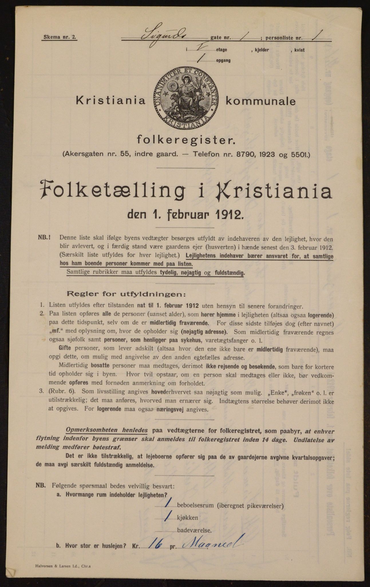 OBA, Kommunal folketelling 1.2.1912 for Kristiania, 1912, s. 95021