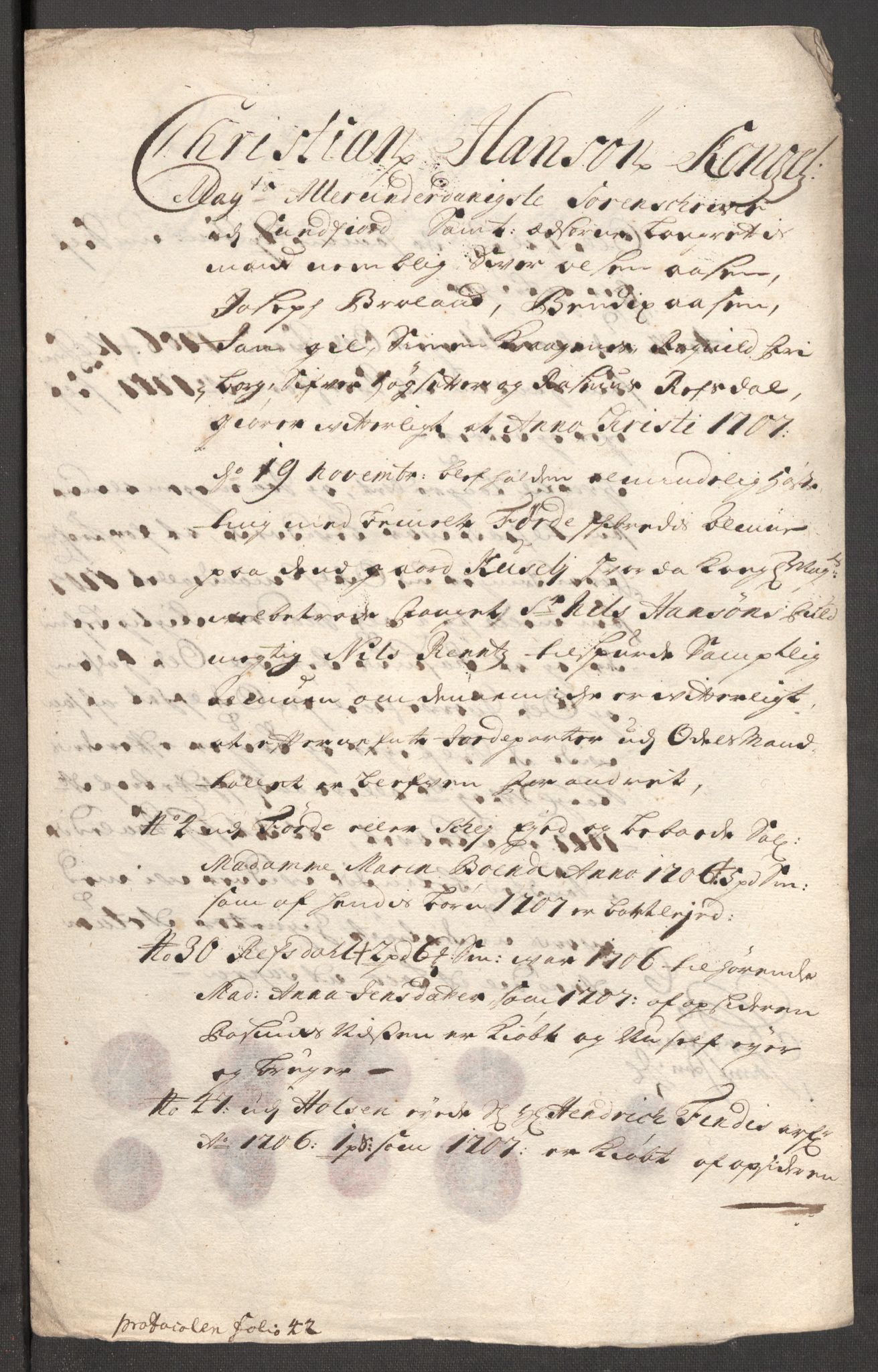 Rentekammeret inntil 1814, Reviderte regnskaper, Fogderegnskap, AV/RA-EA-4092/R53/L3430: Fogderegnskap Sunn- og Nordfjord, 1706-1707, s. 264