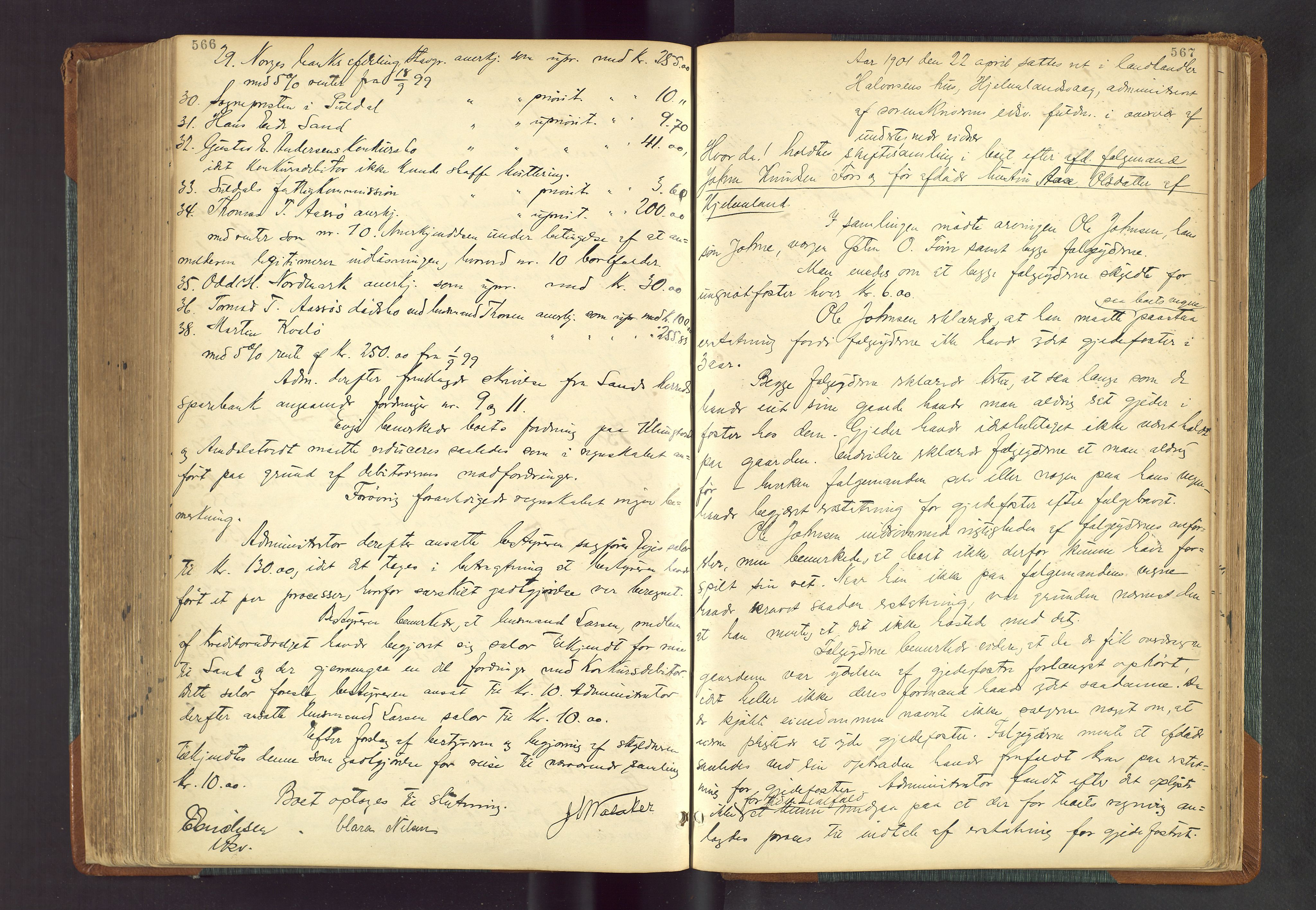 Ryfylke tingrett, AV/SAST-A-100055/001/IV/IVF/L0013: Skifteforhandlingsprotokoll D2 Høle og Rennesøy, 1880-1902, s. 566-567