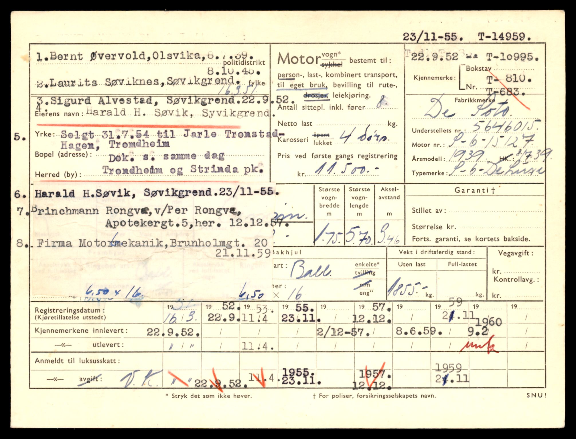 Møre og Romsdal vegkontor - Ålesund trafikkstasjon, AV/SAT-A-4099/F/Fe/L0049: Registreringskort for kjøretøy T 14864 - T 18613, 1927-1998, s. 2229