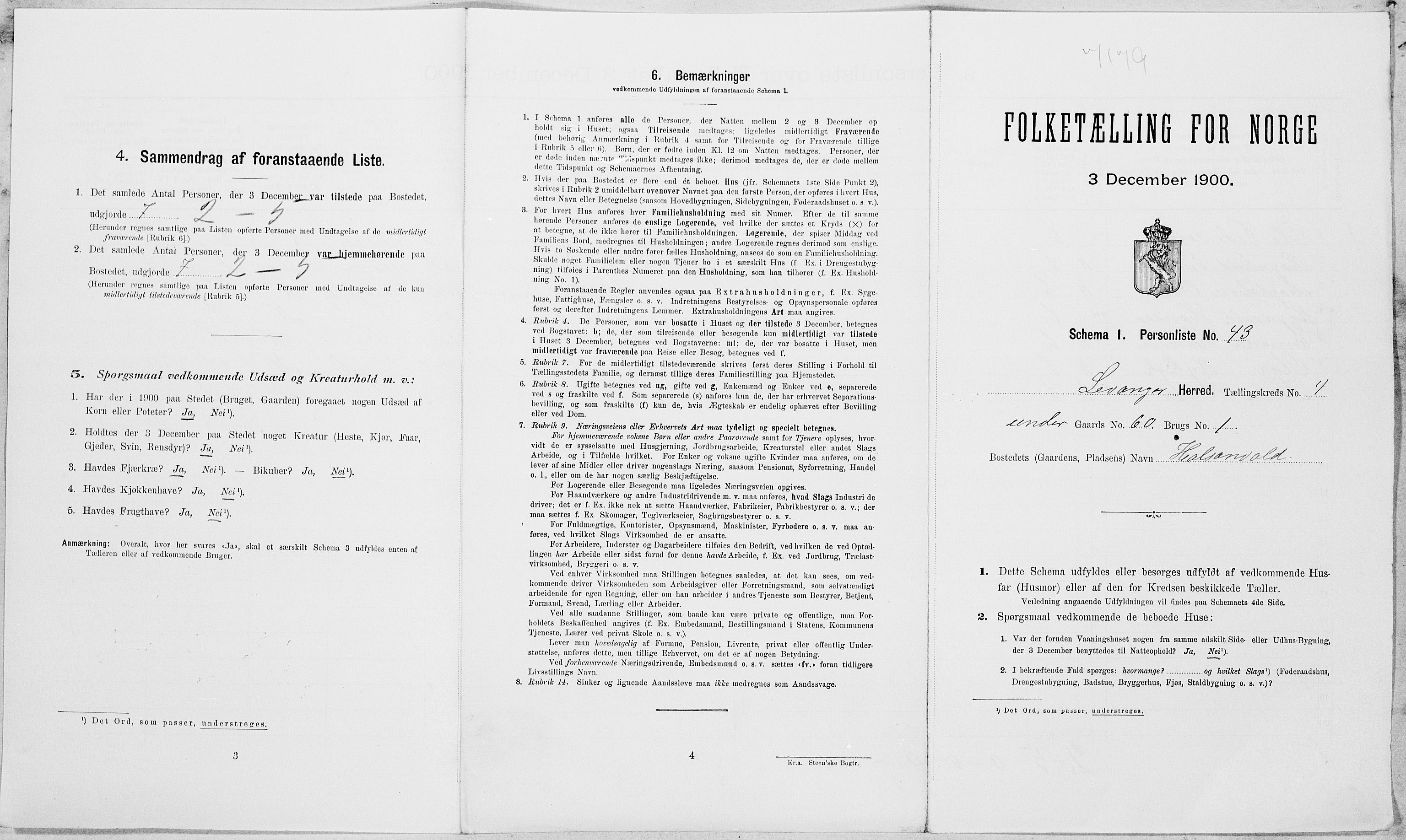 SAT, Folketelling 1900 for 1720 Levanger herred, 1900, s. 691