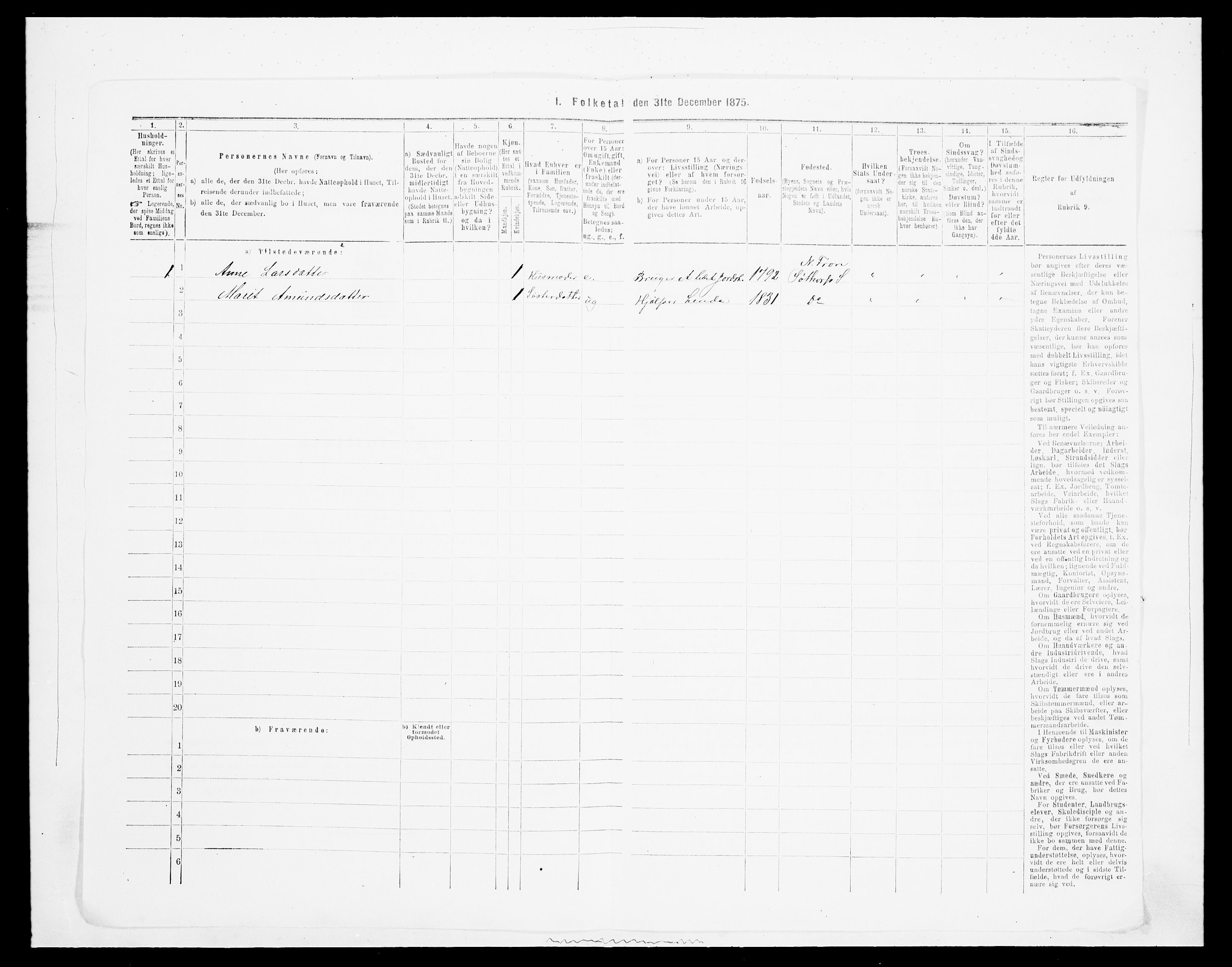 SAH, Folketelling 1875 for 0518P Nord-Fron prestegjeld, 1875, s. 1139