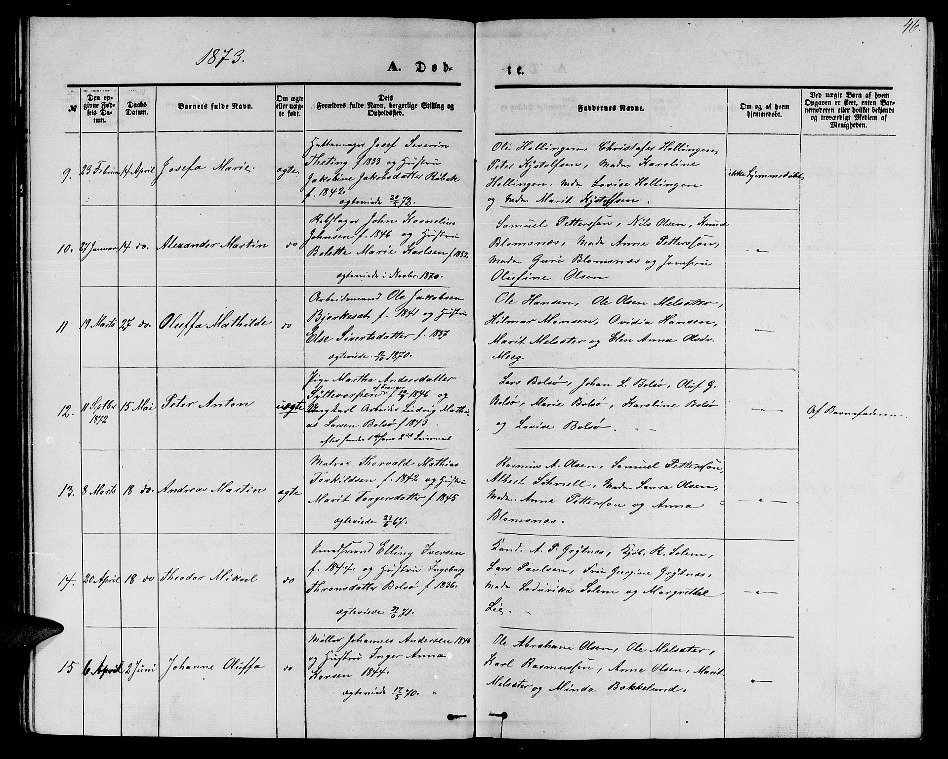 Ministerialprotokoller, klokkerbøker og fødselsregistre - Møre og Romsdal, AV/SAT-A-1454/558/L0701: Klokkerbok nr. 558C02, 1862-1879, s. 46