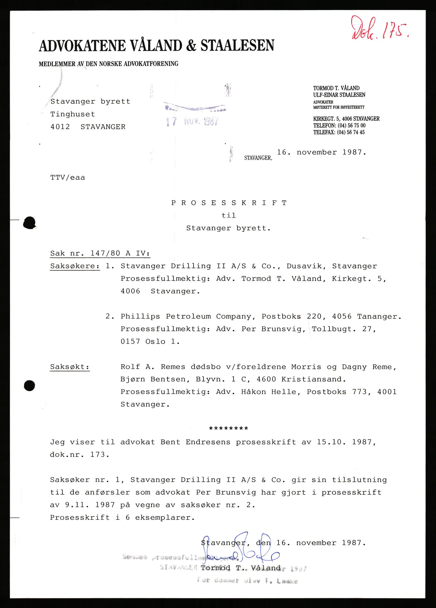 Stavanger byrett, AV/SAST-A-100455/003/F/Fh/Fhb/L0039d: A IV sak nr 147, 1980, s. 664
