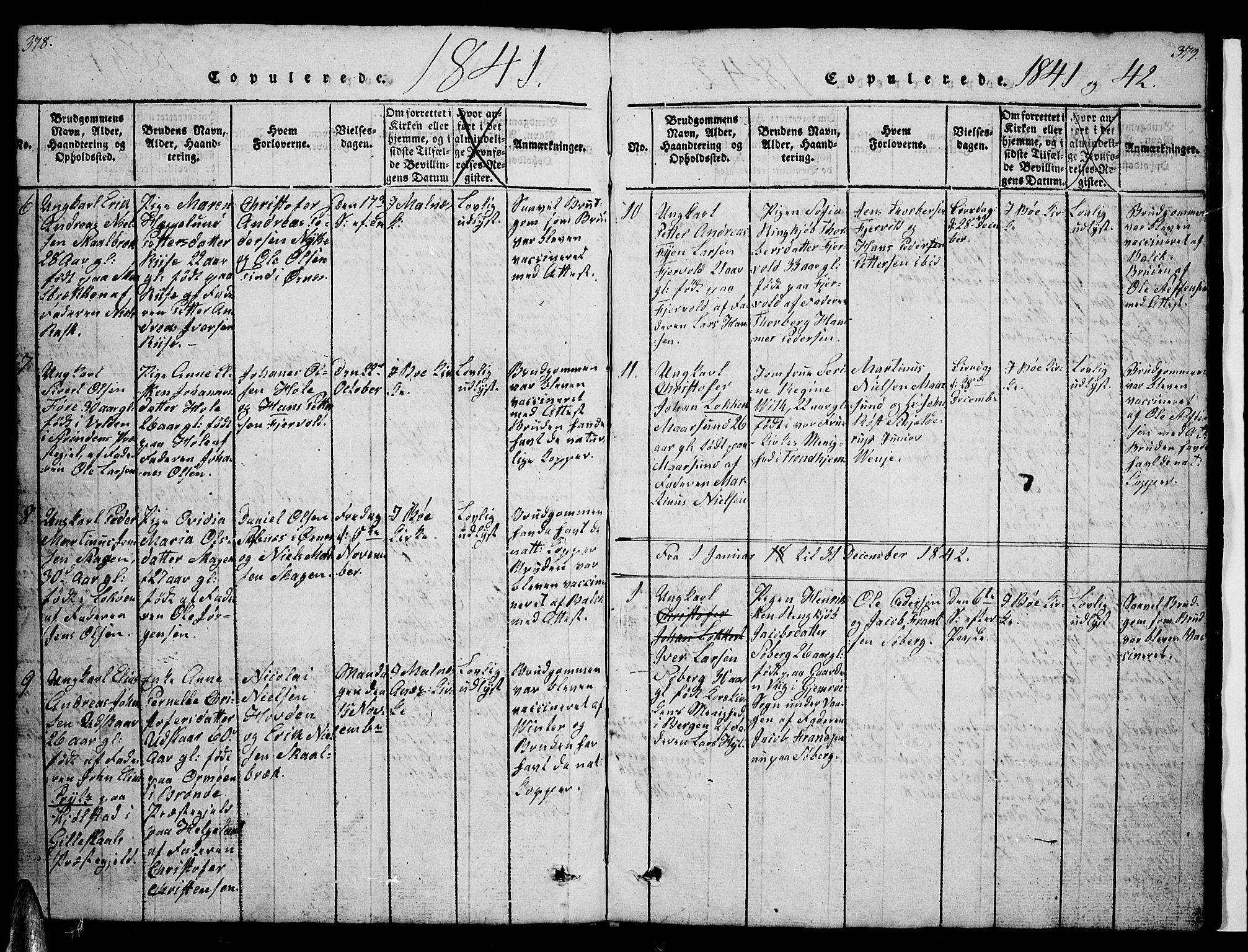 Ministerialprotokoller, klokkerbøker og fødselsregistre - Nordland, AV/SAT-A-1459/891/L1312: Klokkerbok nr. 891C01, 1820-1856, s. 378-379