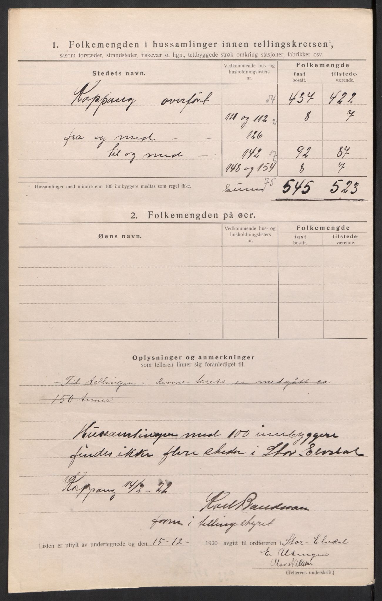 SAH, Folketelling 1920 for 0430 Stor-Elvdal herred, 1920, s. 35