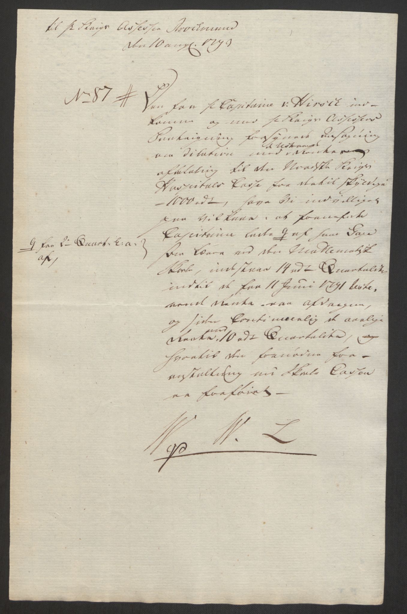 Forsvaret, Den norske kvesthuskasse/krigshospitalkasse, AV/RA-RAFA-1887/F/Fa/L0008: Konsepter, 1790-1793, s. 1169