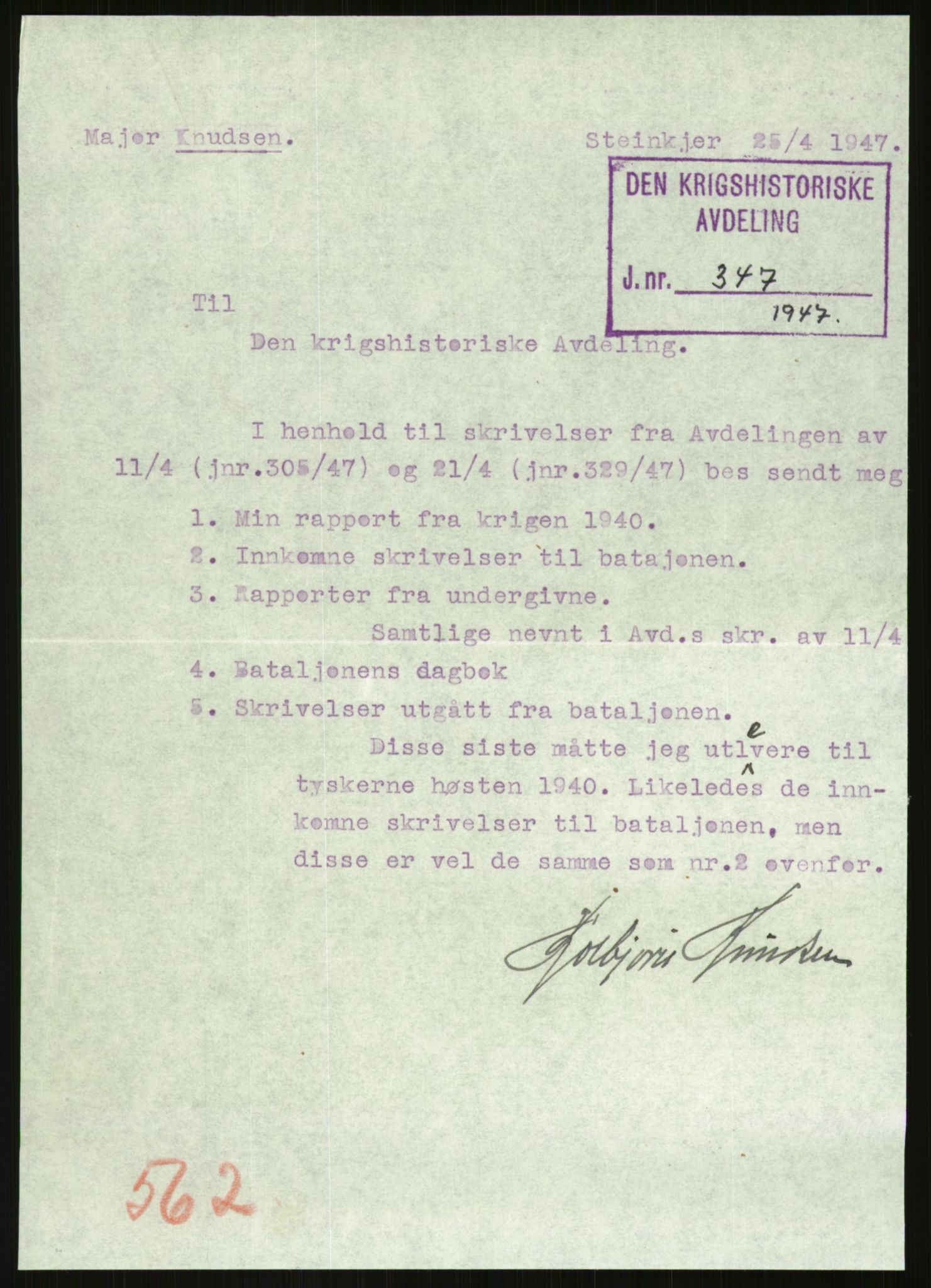 Forsvaret, Forsvarets krigshistoriske avdeling, AV/RA-RAFA-2017/Y/Yb/L0116: II-C-11-560-563  -  5. Divisjon., 1940, s. 1508