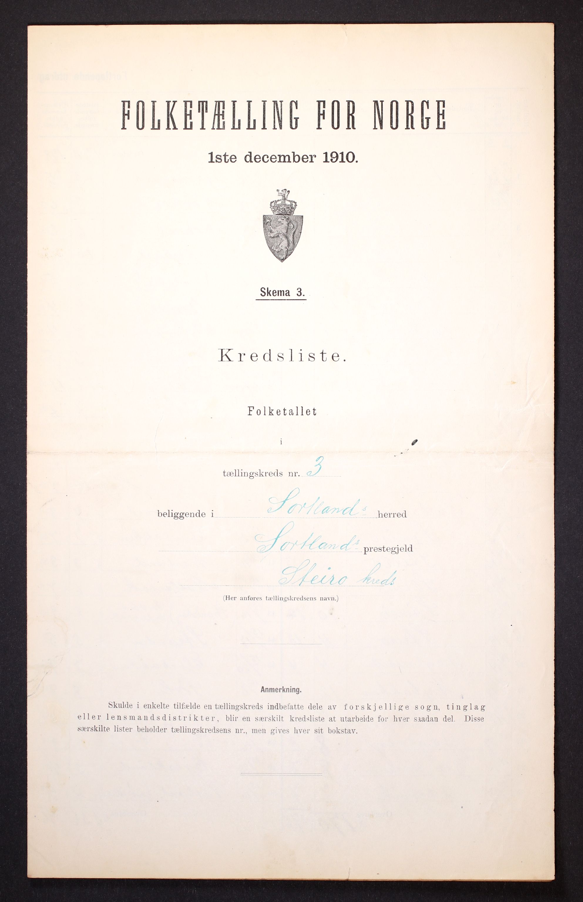 RA, Folketelling 1910 for 1870 Sortland herred, 1910, s. 10