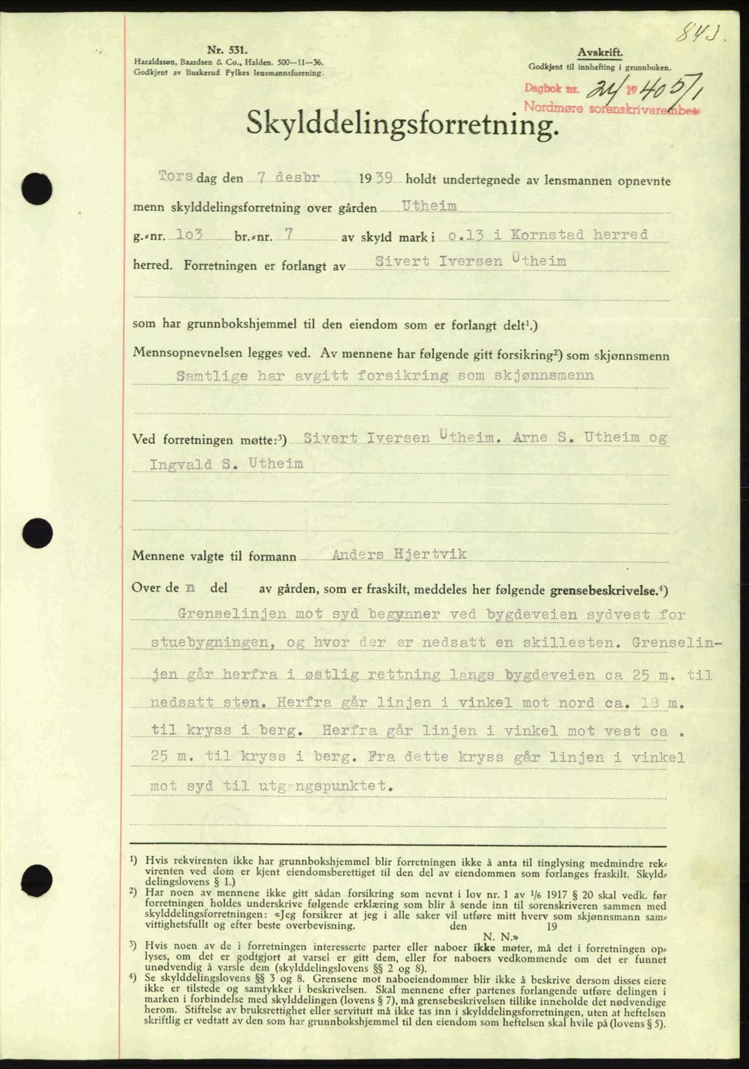 Nordmøre sorenskriveri, AV/SAT-A-4132/1/2/2Ca: Pantebok nr. A87, 1939-1940, Dagboknr: 24/1940