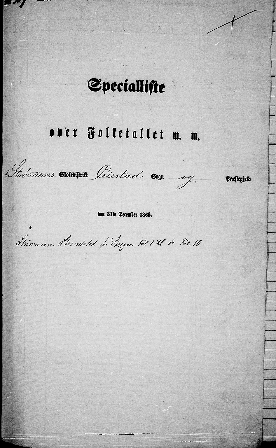 RA, Folketelling 1865 for 0920P Øyestad prestegjeld, 1865, s. 95