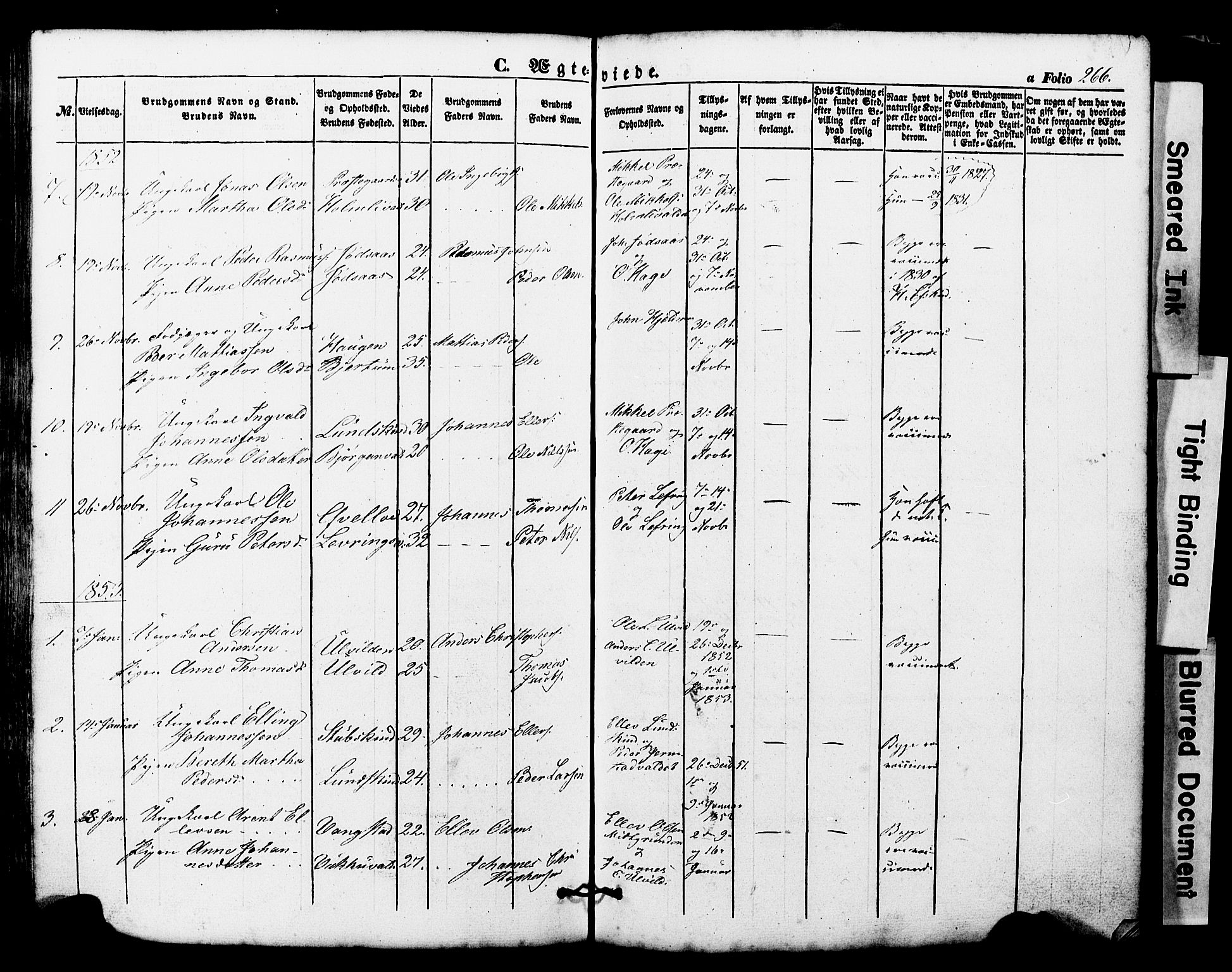 Ministerialprotokoller, klokkerbøker og fødselsregistre - Nord-Trøndelag, SAT/A-1458/724/L0268: Klokkerbok nr. 724C04, 1846-1878, s. 266