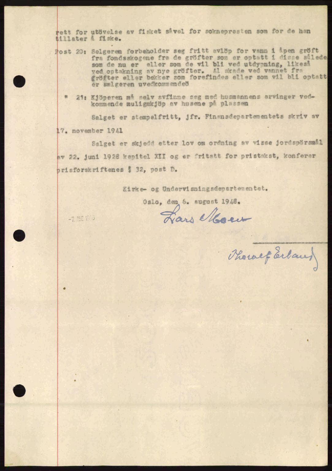 Fosen sorenskriveri, AV/SAT-A-1107/1/2/2C: Pantebok nr. A8, 1948-1948, Dagboknr: 1479/1948