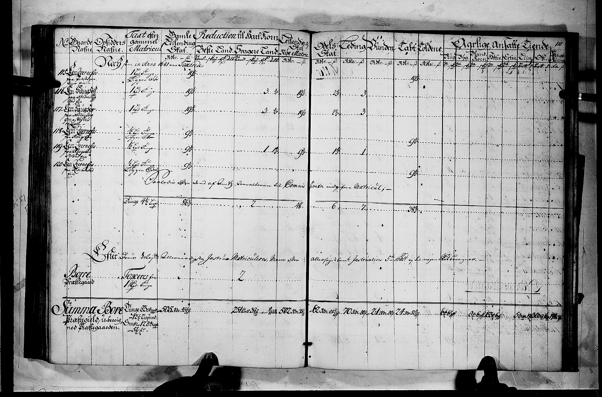 Rentekammeret inntil 1814, Realistisk ordnet avdeling, RA/EA-4070/N/Nb/Nbf/L0116: Jarlsberg grevskap matrikkelprotokoll, 1723, s. 109b-110a