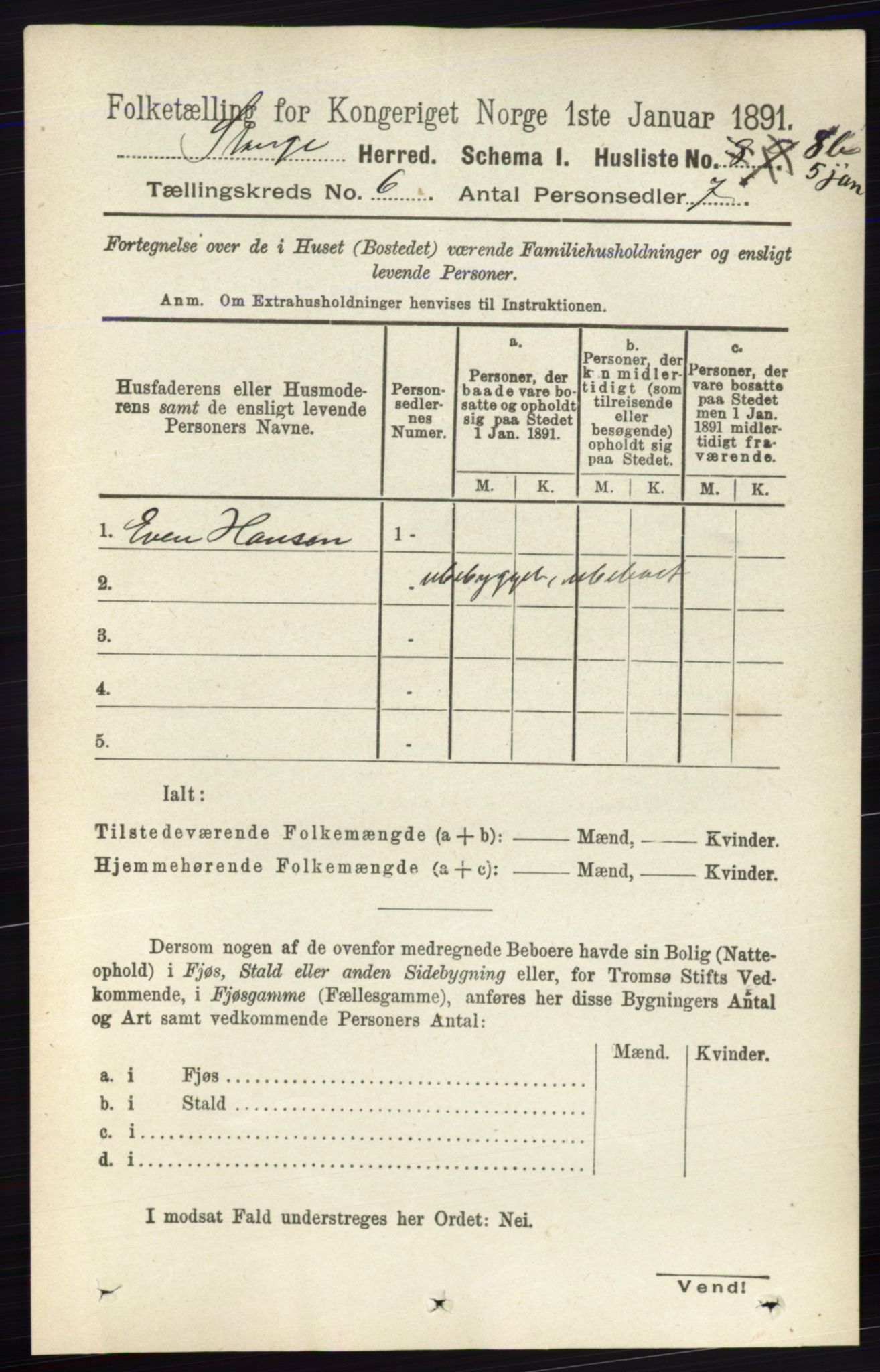 RA, Folketelling 1891 for 0417 Stange herred, 1891, s. 3831
