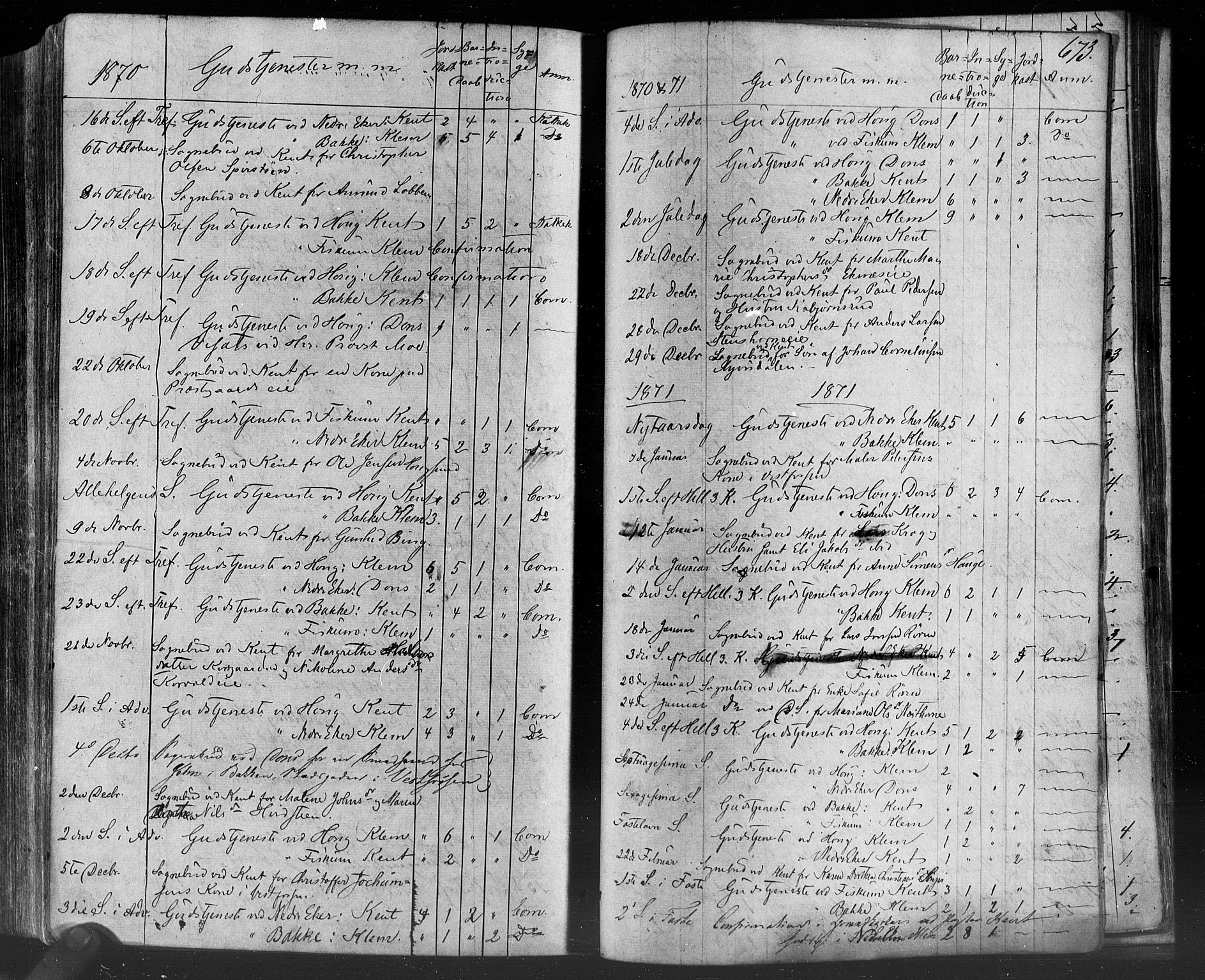 Eiker kirkebøker, AV/SAKO-A-4/F/Fa/L0017: Ministerialbok nr. I 17, 1869-1877, s. 673