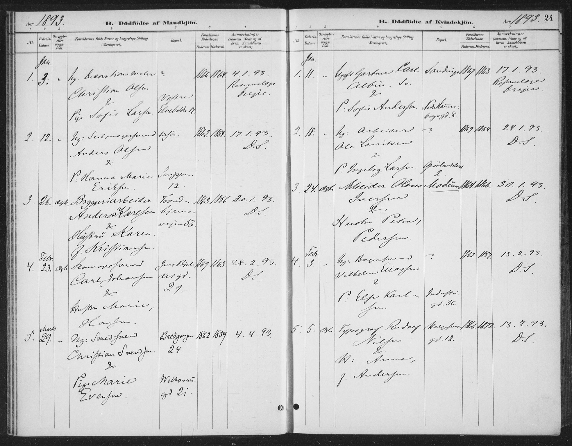Rikshospitalet prestekontor Kirkebøker, AV/SAO-A-10309b/F/L0010: Ministerialbok nr. 10, 1888-1912, s. 24
