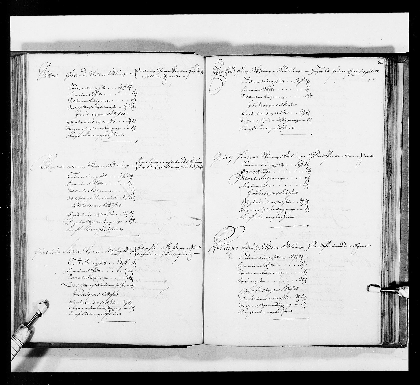 Stattholderembetet 1572-1771, AV/RA-EA-2870/Ek/L0035/0001: Jordebøker 1662-1720: / Matrikkel for Nedre Romerike, 1695, s. 65b-66a