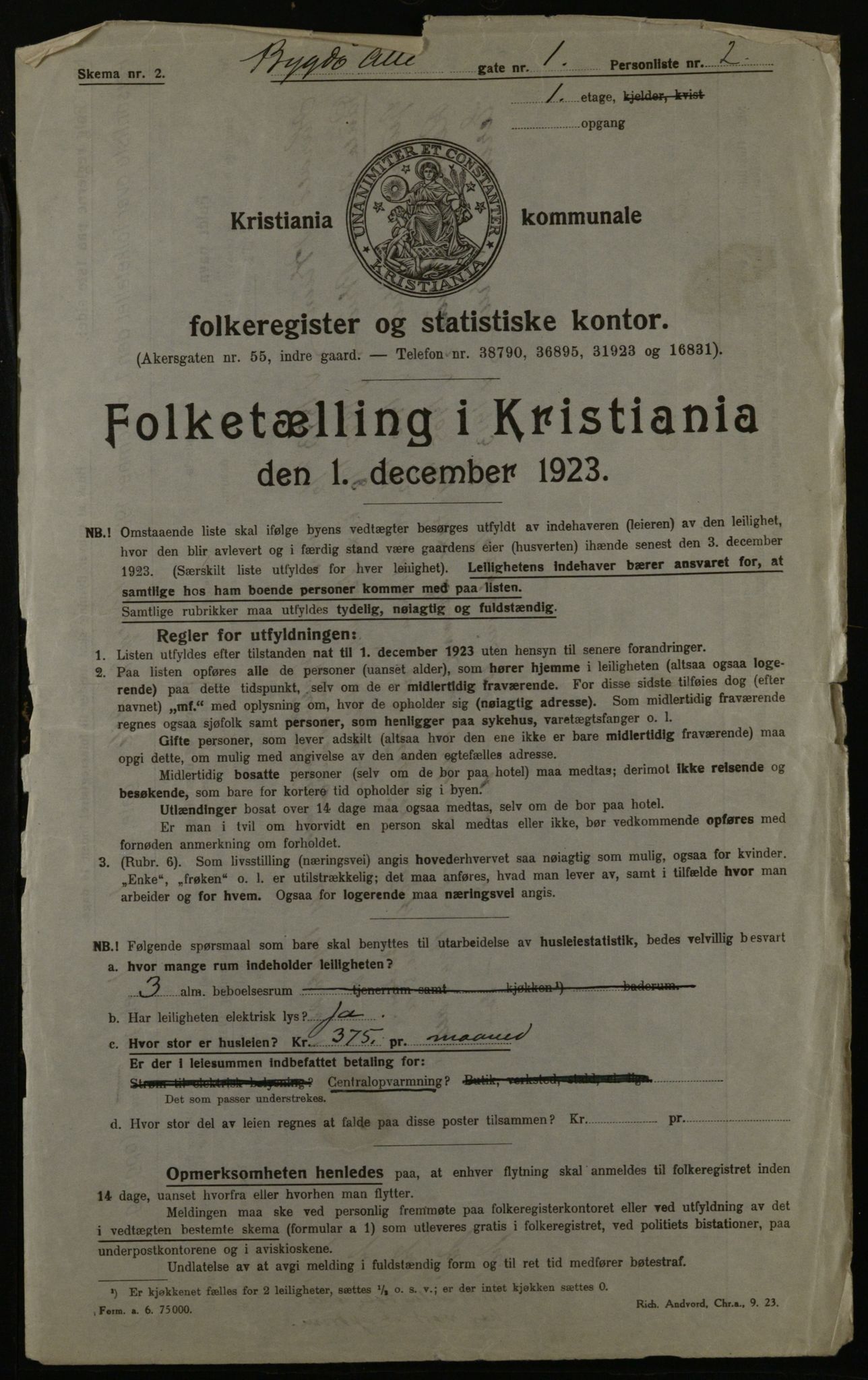 OBA, Kommunal folketelling 1.12.1923 for Kristiania, 1923, s. 11151