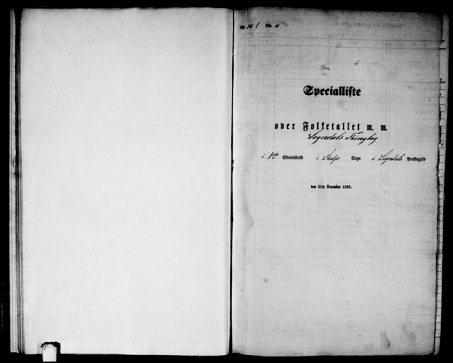 RA, Folketelling 1865 for 1420P Sogndal prestegjeld, 1865, s. 13