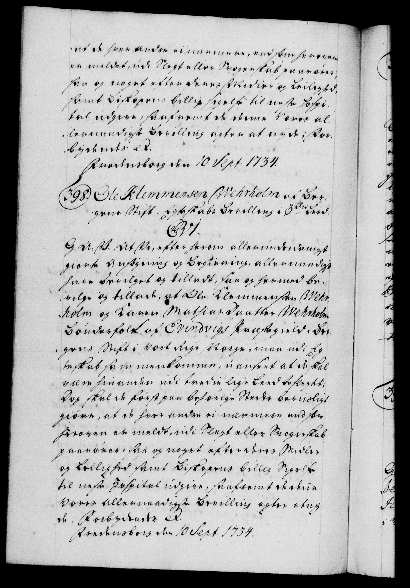 Danske Kanselli 1572-1799, AV/RA-EA-3023/F/Fc/Fca/Fcaa/L0028: Norske registre, 1733-1734, s. 597b