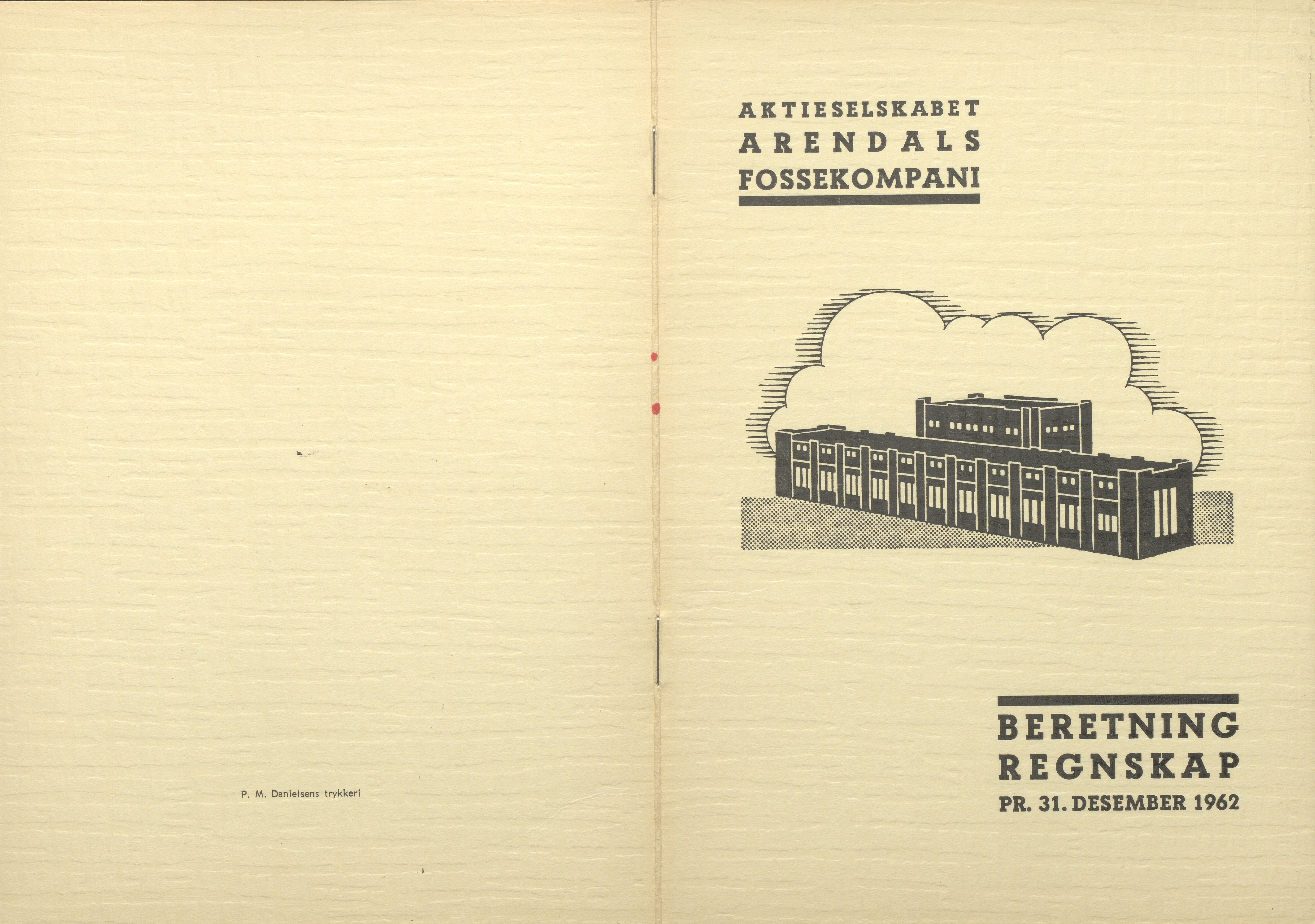 Arendals Fossekompani, AAKS/PA-2413/X/X01/L0001/0012: Beretninger, regnskap, balansekonto, gevinst- og tapskonto / Beretning, regnskap 1945 - 1962, 1945-1962, s. 107