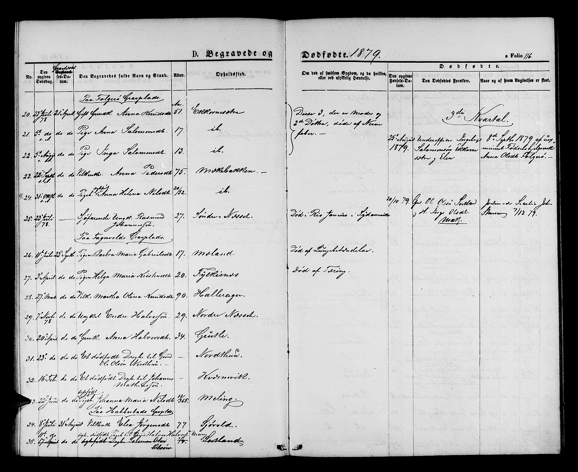 Finnås sokneprestembete, AV/SAB-A-99925/H/Ha/Hab/Habb/L0002: Klokkerbok nr. B 2, 1871-1881, s. 116