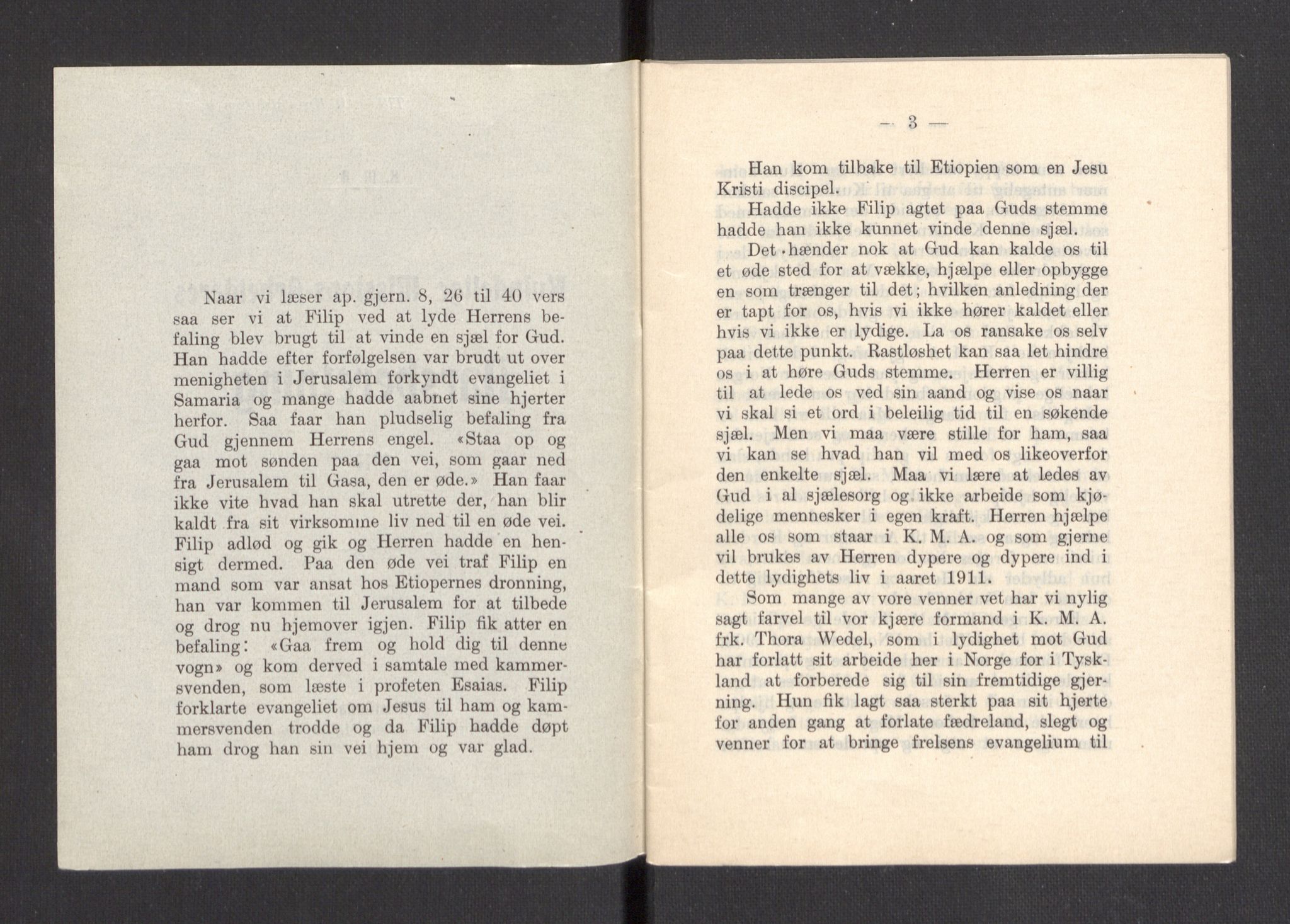 Kvinnelige Misjonsarbeidere, RA/PA-0699/F/Fa/L0001/0007: -- / Årsmeldinger, trykte, 1906-1915