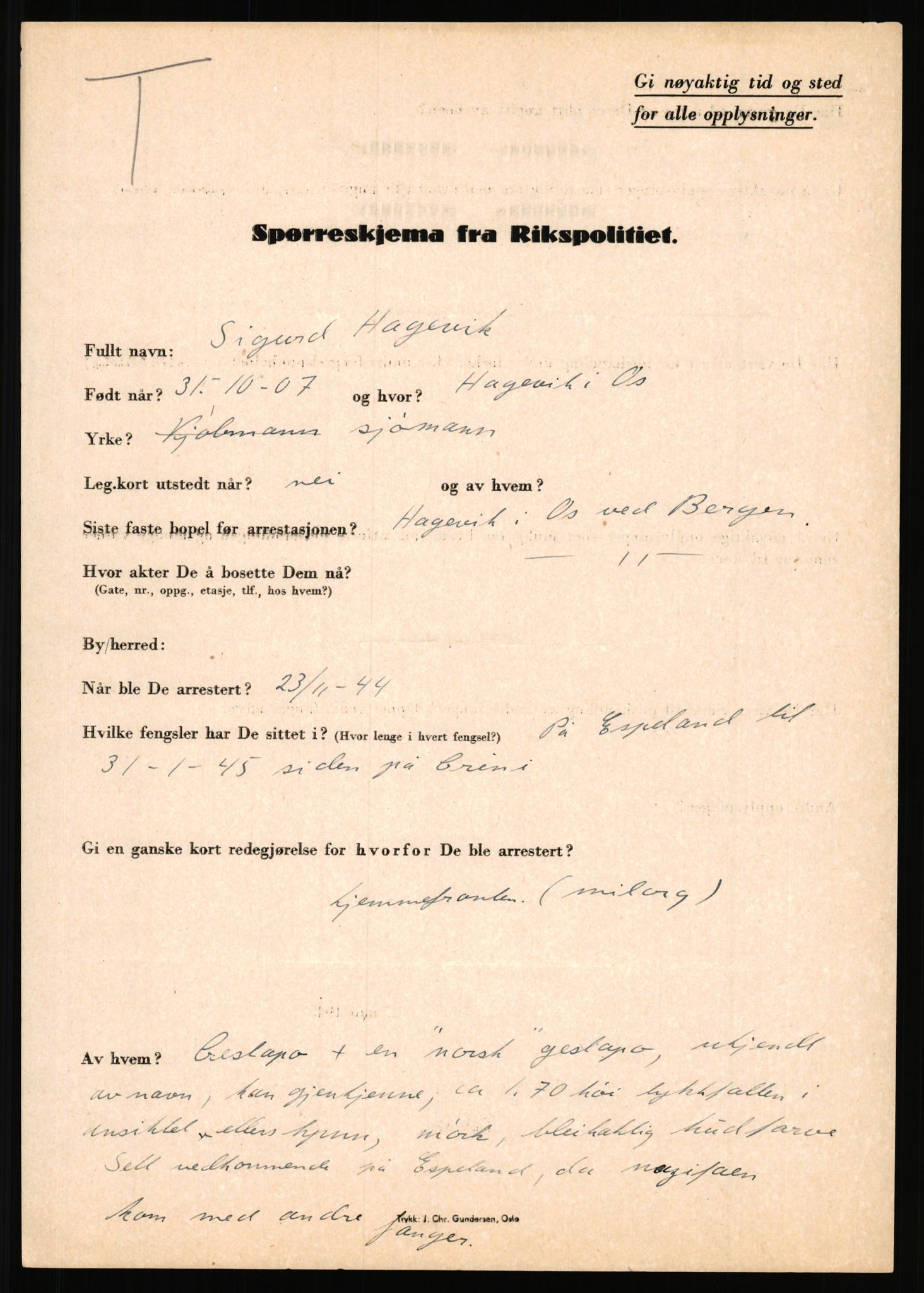 Rikspolitisjefen, AV/RA-S-1560/L/L0005: Gidske, Peder Martin -  Hansell, Georg, 1940-1945, s. 896