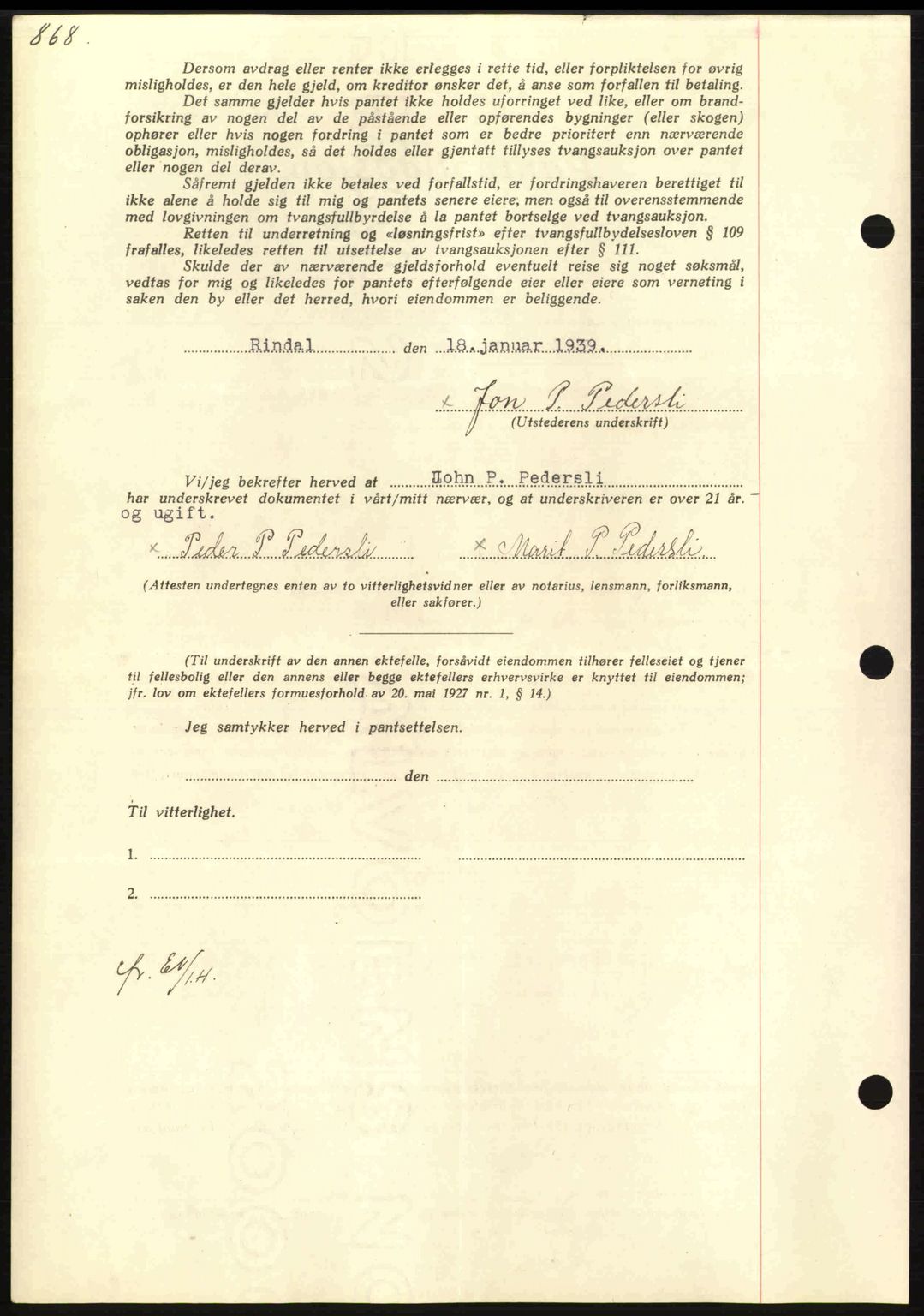 Nordmøre sorenskriveri, SAT/A-4132/1/2/2Ca: Pantebok nr. B84, 1938-1939, Dagboknr: 582/1939