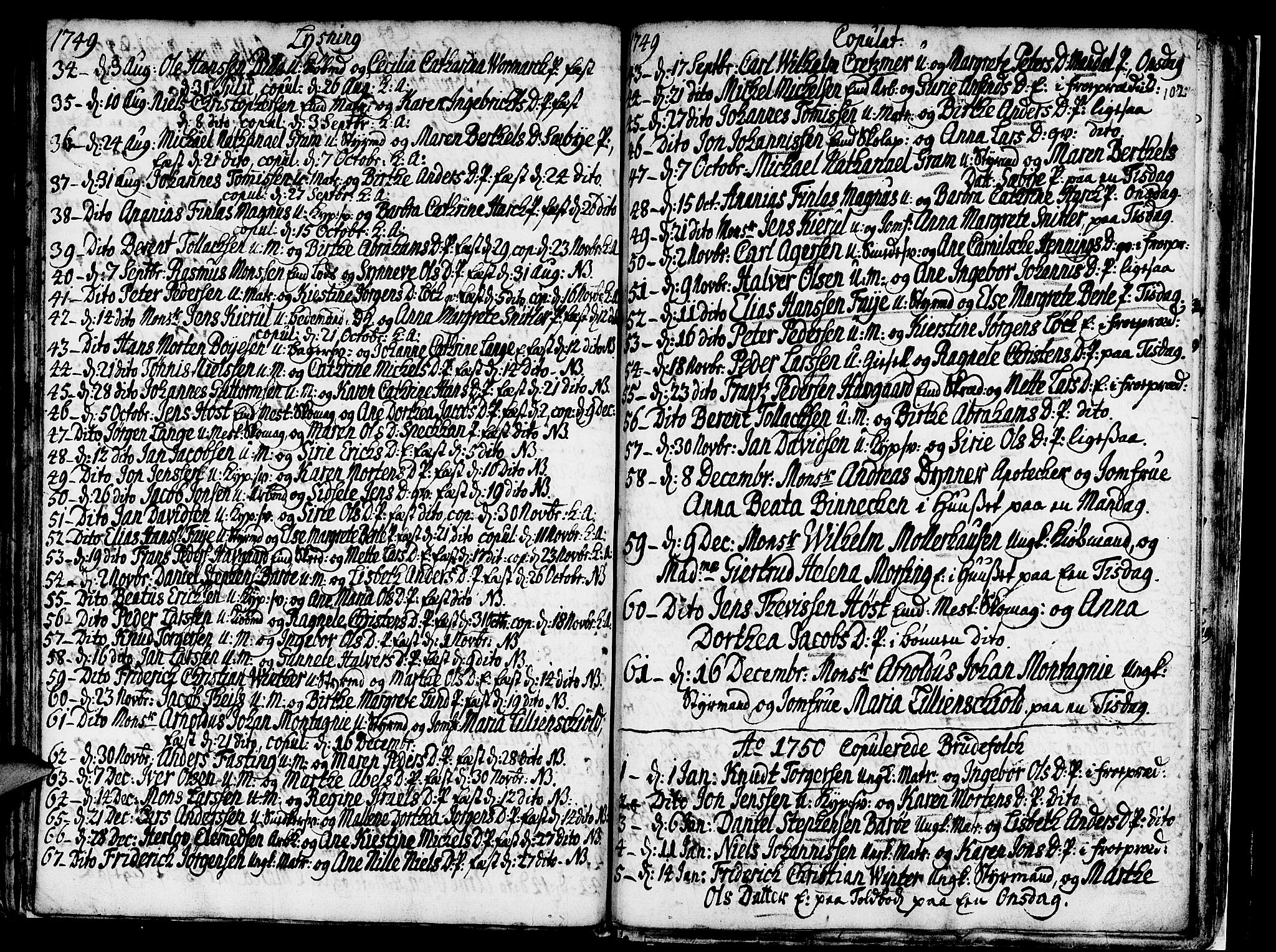 Nykirken Sokneprestembete, AV/SAB-A-77101/H/Haa/L0007: Ministerialbok nr. A 7, 1719-1781, s. 102