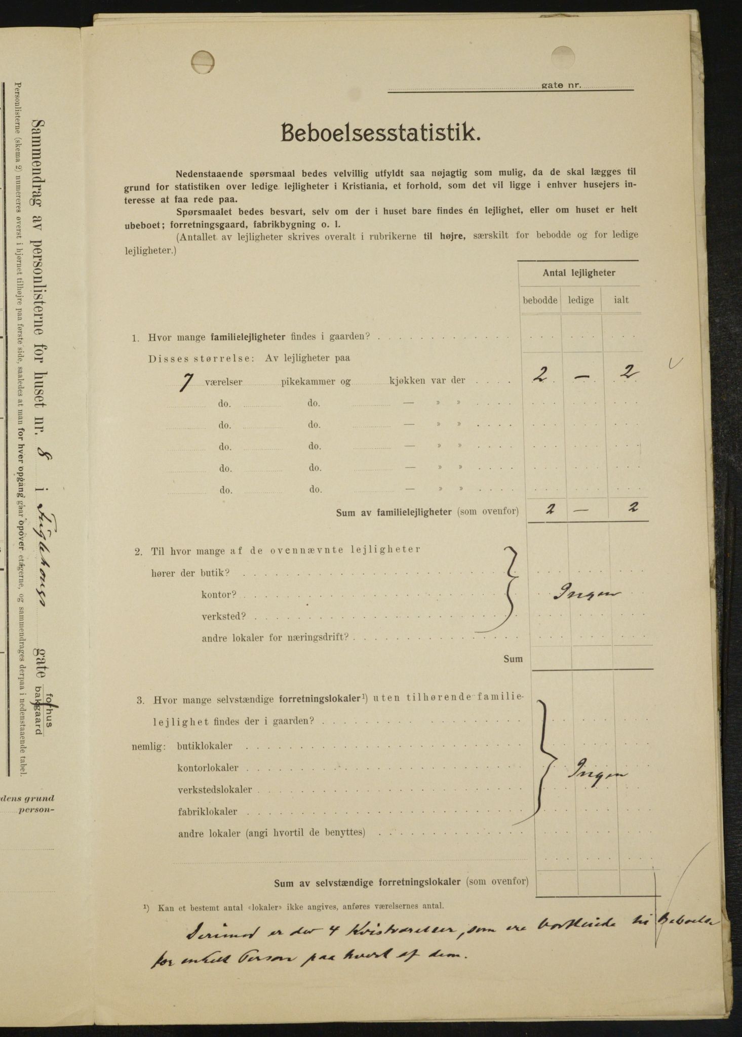 OBA, Kommunal folketelling 1.2.1909 for Kristiania kjøpstad, 1909, s. 25822