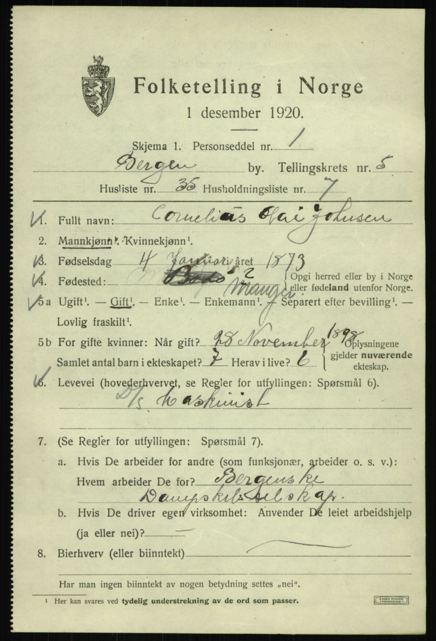 SAB, Folketelling 1920 for 1301 Bergen kjøpstad, 1920, s. 66128
