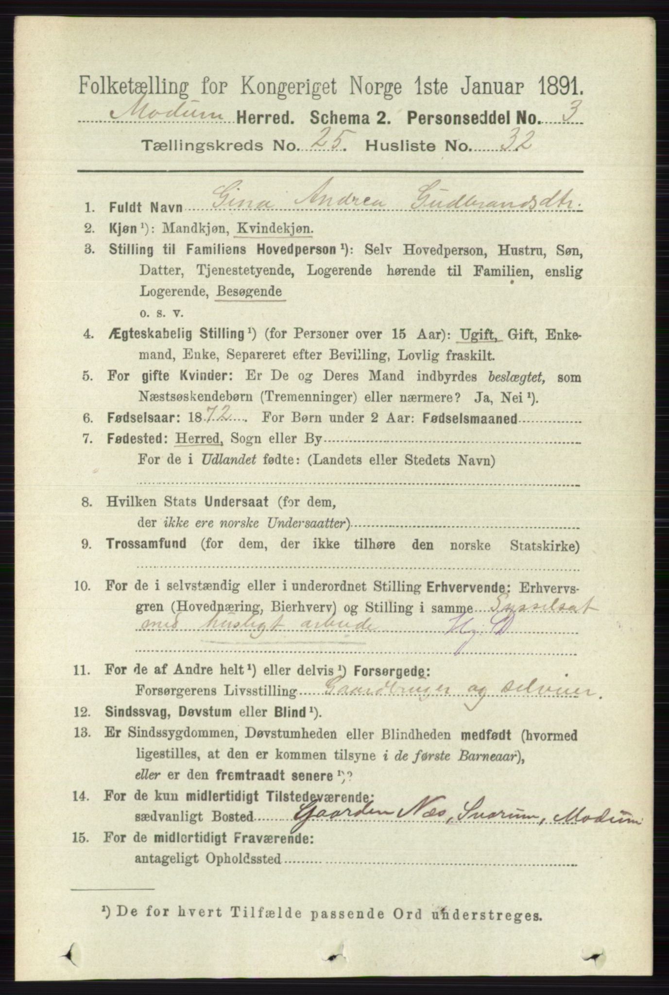 RA, Folketelling 1891 for 0623 Modum herred, 1891, s. 9208