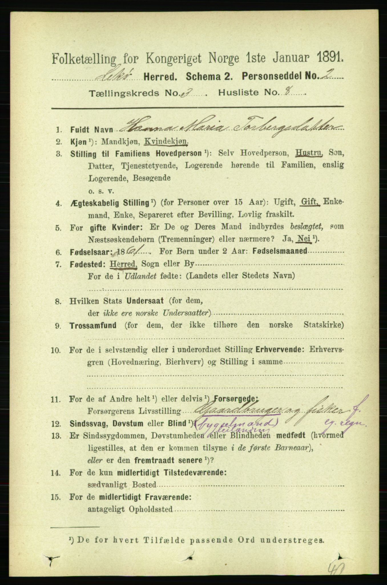 RA, Folketelling 1891 for 1755 Leka herred, 1891, s. 1444
