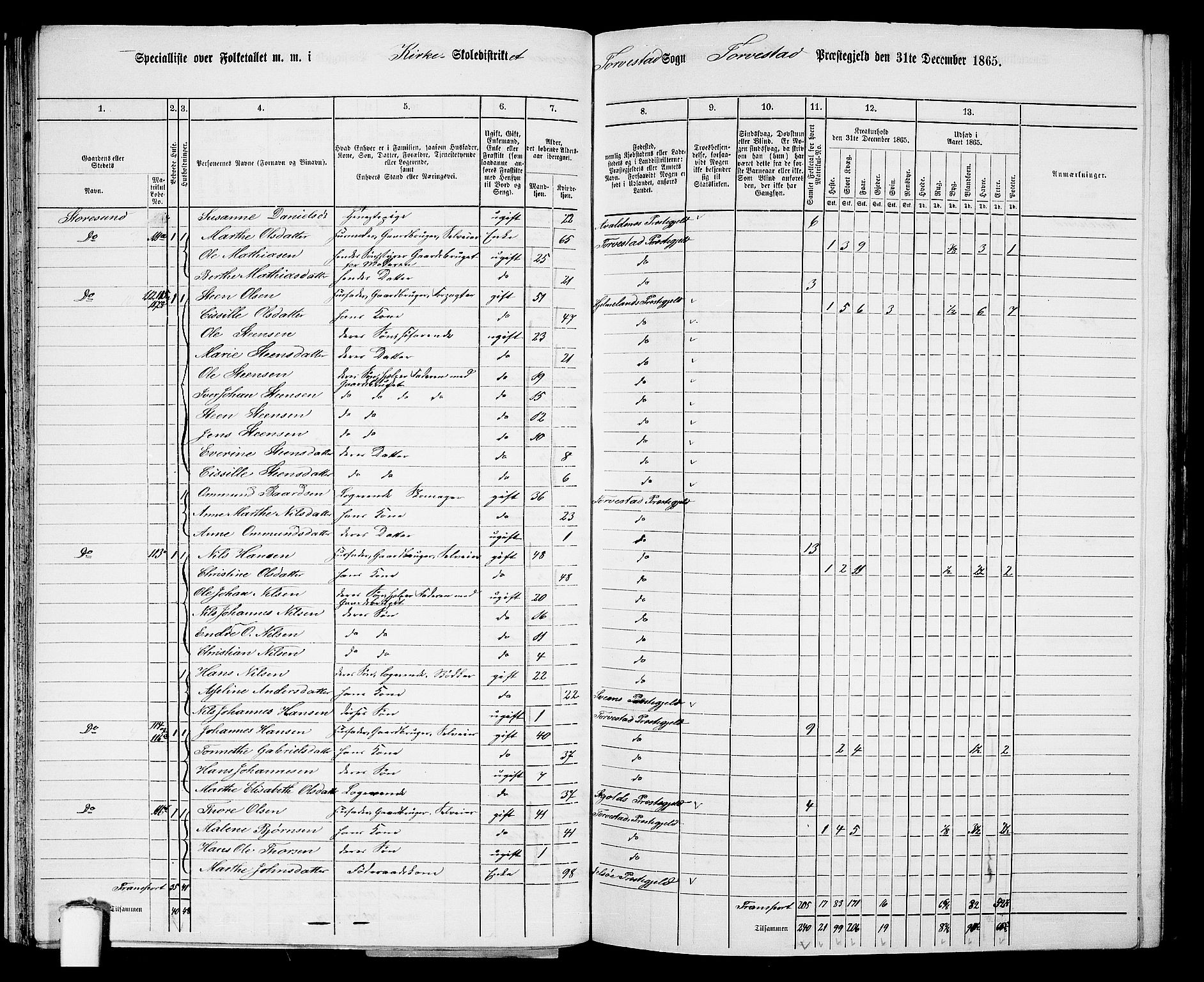 RA, Folketelling 1865 for 1152L Torvastad prestegjeld, Torvastad sokn, Skåre sokn og Utsira sokn, 1865, s. 49