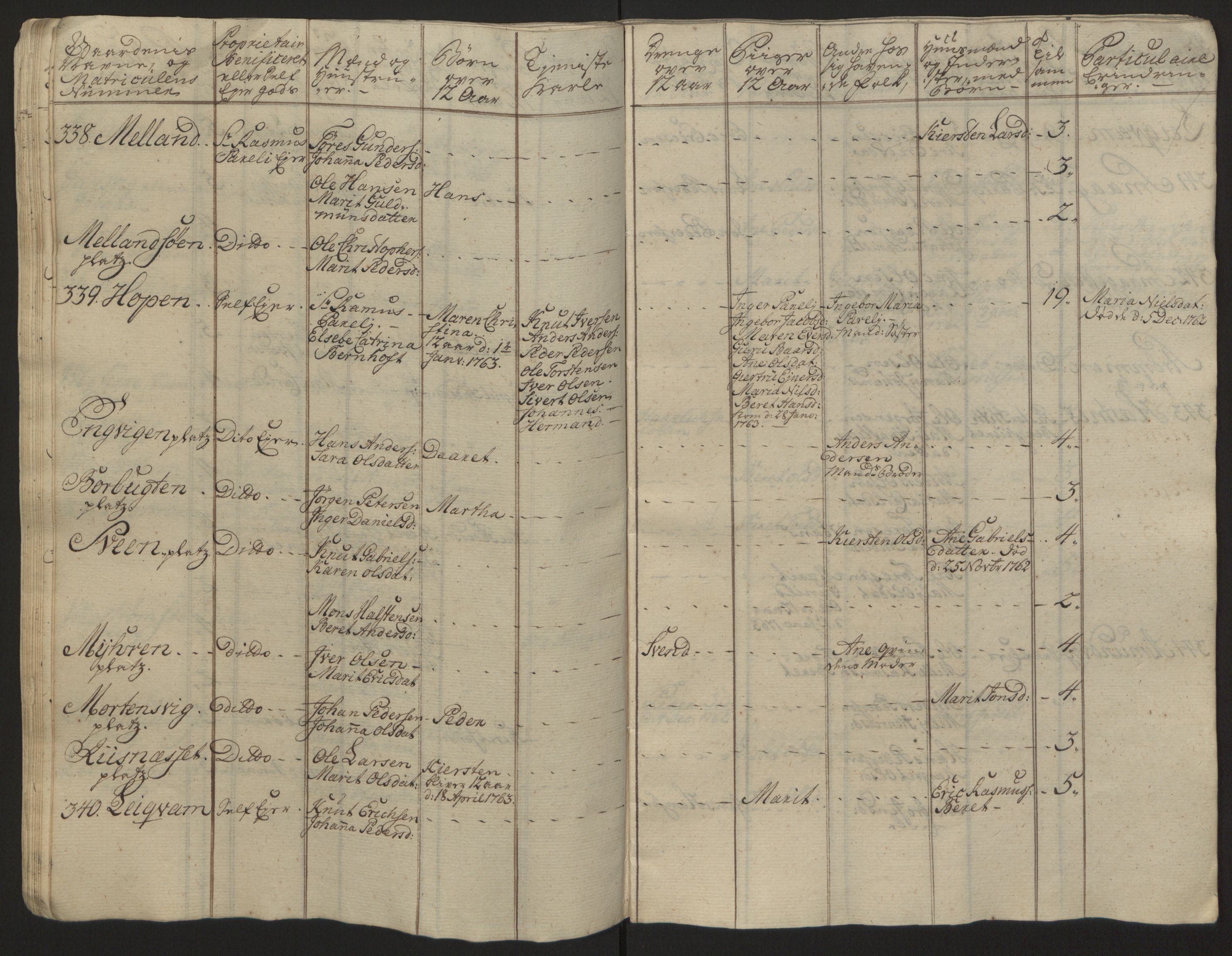 Rentekammeret inntil 1814, Reviderte regnskaper, Fogderegnskap, RA/EA-4092/R57/L3930: Ekstraskatten Fosen, 1762-1763, s. 382