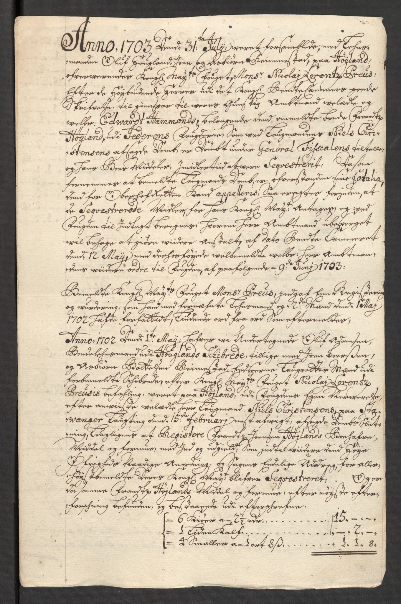Rentekammeret inntil 1814, Reviderte regnskaper, Fogderegnskap, RA/EA-4092/R46/L2732: Fogderegnskap Jæren og Dalane, 1703-1704, s. 30