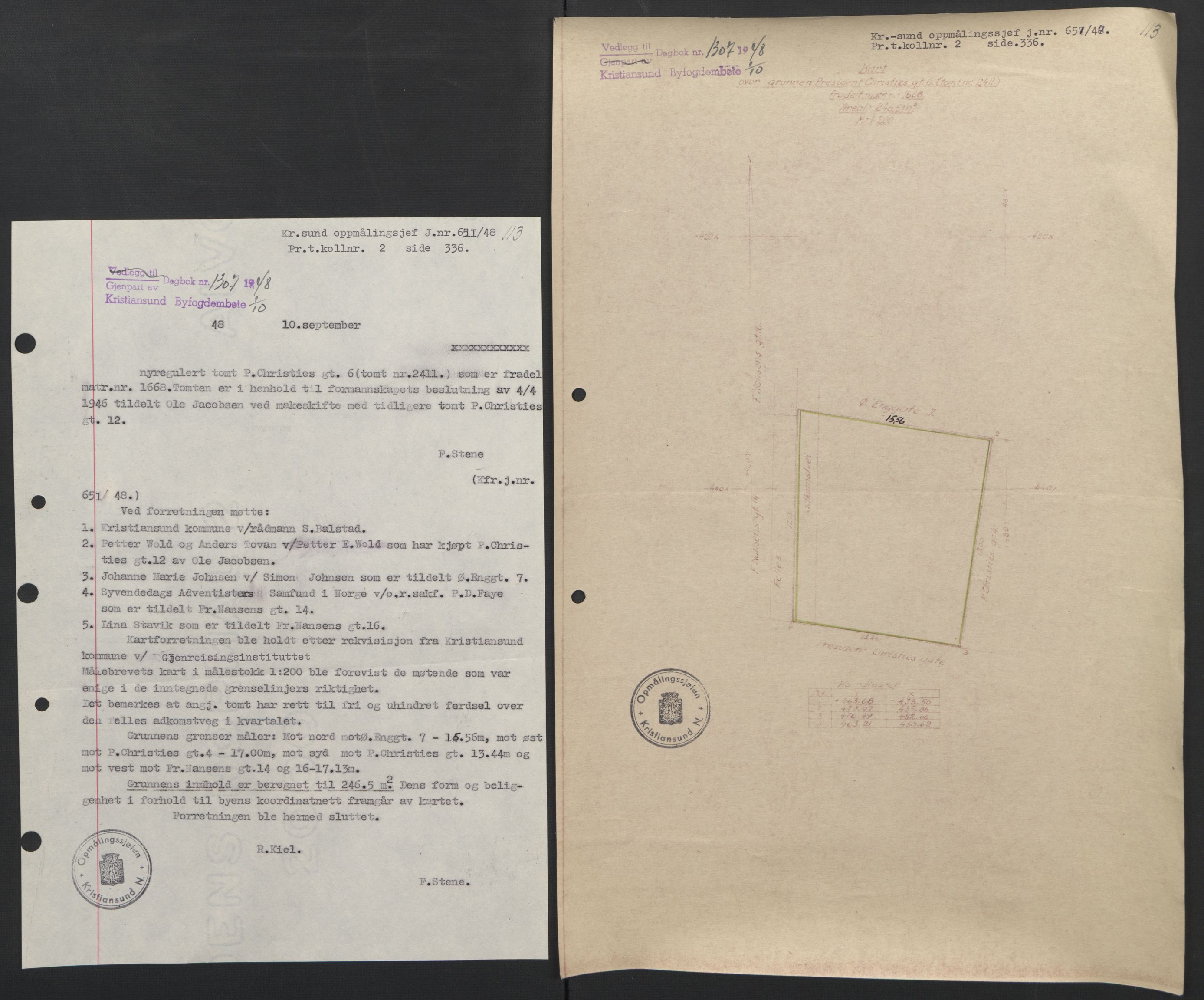 Kristiansund byfogd, AV/SAT-A-4587/A/27: Pantebok nr. 42, 1947-1950, Dagboknr: 1307/1948